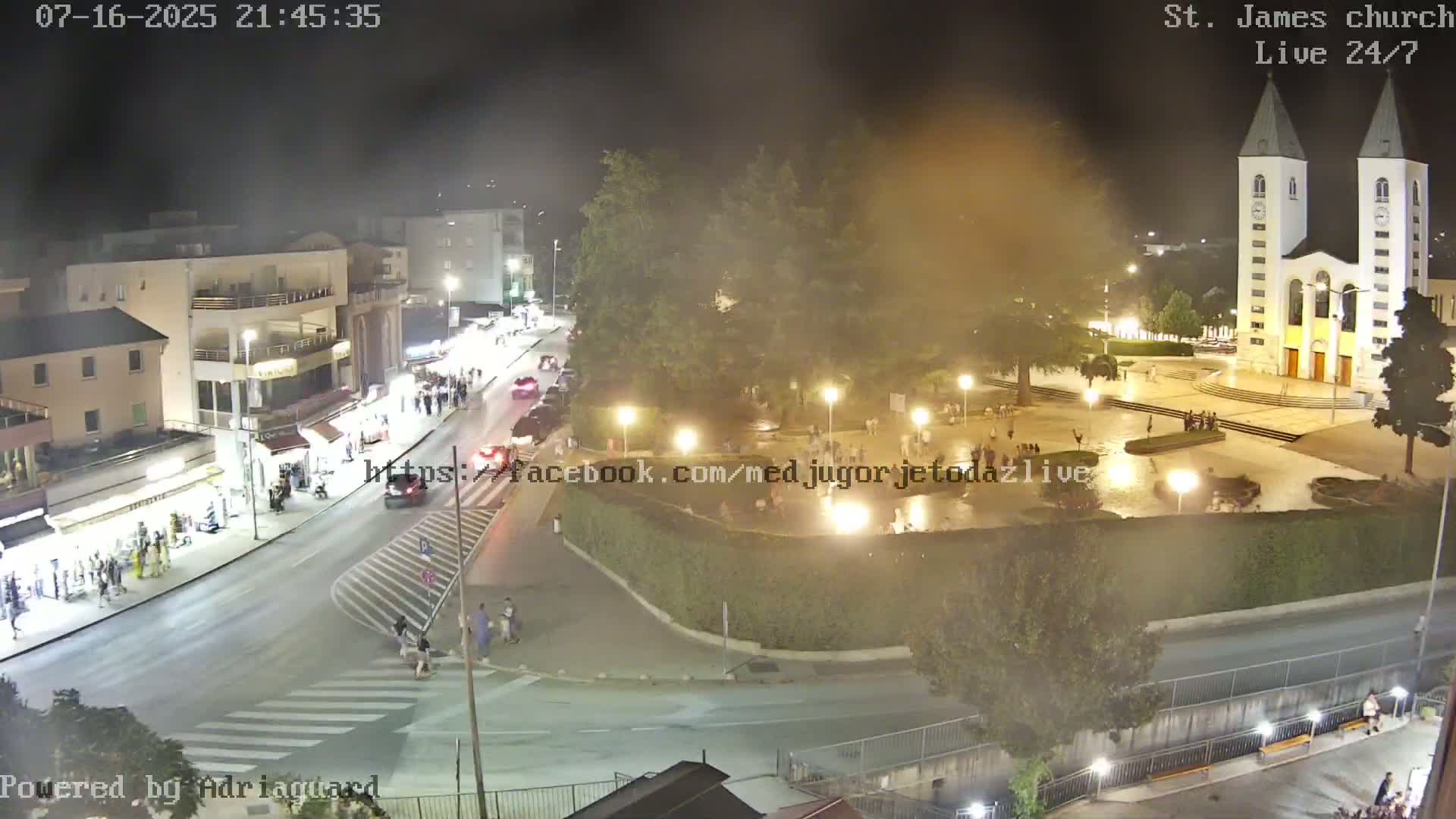 Međugorje,  Church of St. James the Greater (Apostle) Live Cam - Medugorje, Citluk, Herzegovina-Neretva, Federation of Bosnia and Herzegovina, Bosnia and Herzegovina