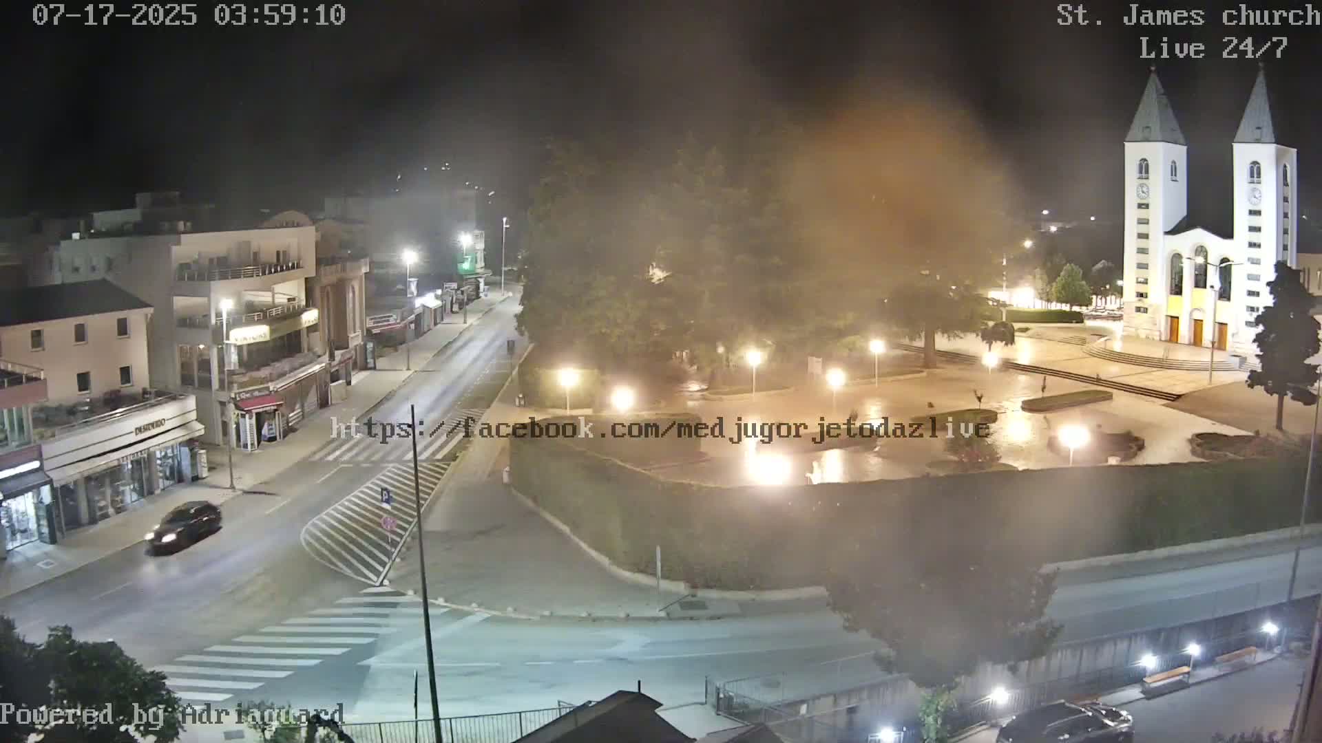 Međugorje,  Church of St. James the Greater (Apostle) Live Cam - Medugorje, Citluk, Herzegovina-Neretva, Federation of Bosnia and Herzegovina, Bosnia and Herzegovina