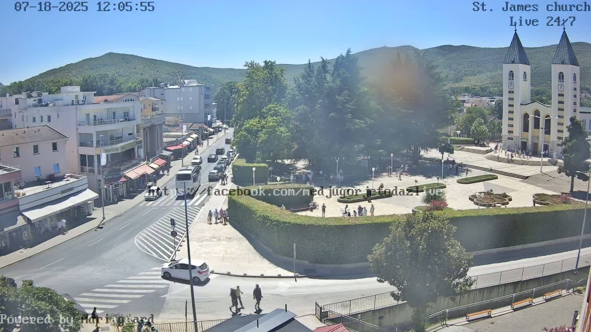 Međugorje,  Church of St. James the Greater (Apostle) Live Cam - Medugorje, Citluk, Herzegovina-Neretva, Federation of Bosnia and Herzegovina, Bosnia and Herzegovina