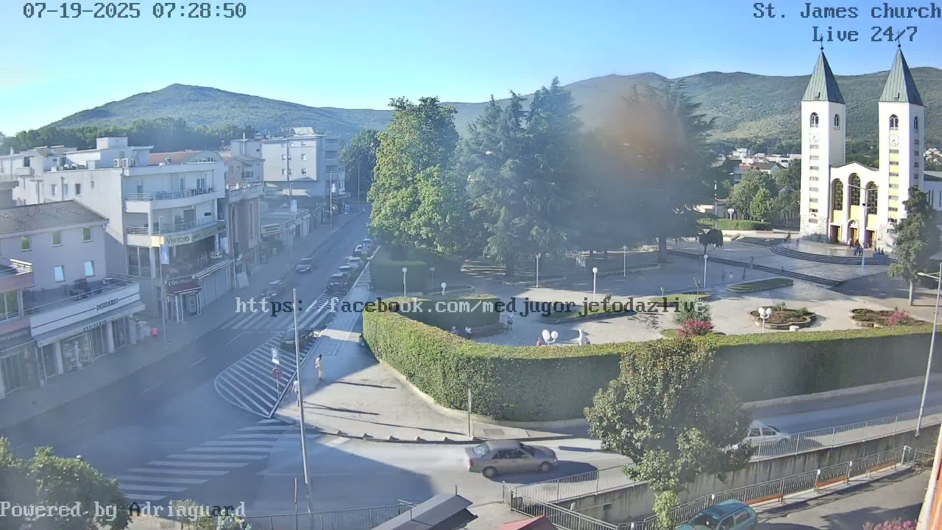 Međugorje,  Church of St. James the Greater (Apostle) Live Cam - Medugorje, Citluk, Herzegovina-Neretva, Federation of Bosnia and Herzegovina, Bosnia and Herzegovina