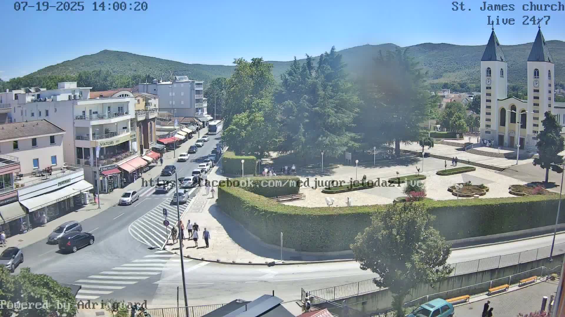 Međugorje,  Church of St. James the Greater (Apostle) Live Cam - Medugorje, Citluk, Herzegovina-Neretva, Federation of Bosnia and Herzegovina, Bosnia and Herzegovina