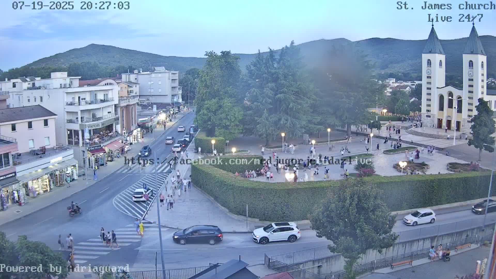 Međugorje,  Church of St. James the Greater (Apostle) Live Cam - Medugorje, Citluk, Herzegovina-Neretva, Federation of Bosnia and Herzegovina, Bosnia and Herzegovina