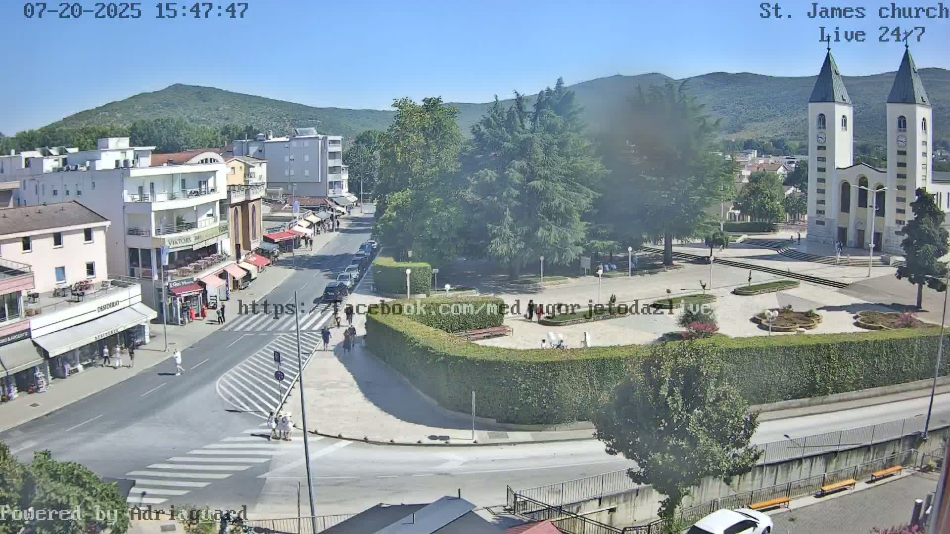 Međugorje,  Church of St. James the Greater (Apostle) Live Cam - Medugorje, Citluk, Herzegovina-Neretva, Federation of Bosnia and Herzegovina, Bosnia and Herzegovina