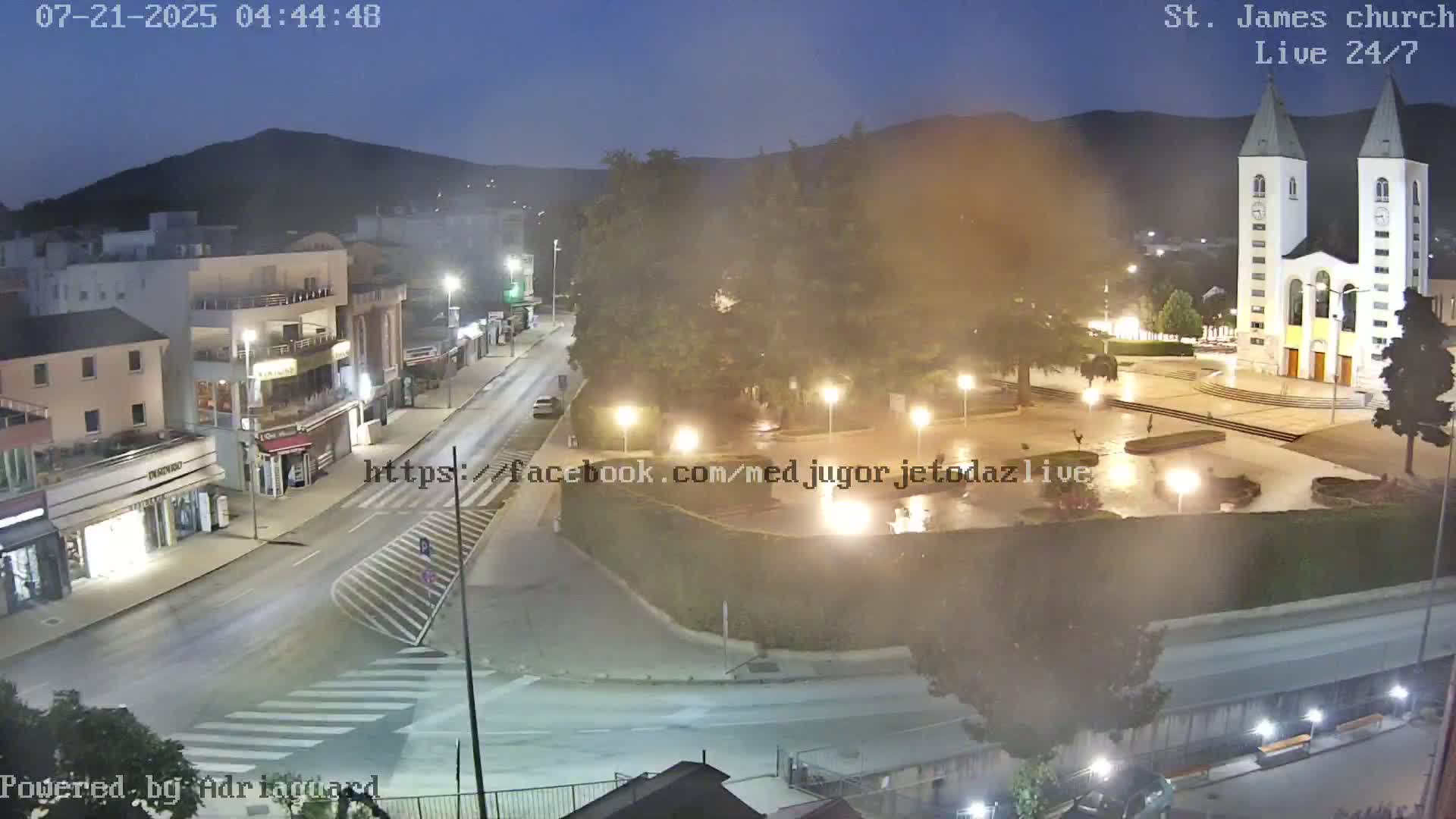 Međugorje,  Church of St. James the Greater (Apostle) Live Cam - Medugorje, Citluk, Herzegovina-Neretva, Federation of Bosnia and Herzegovina, Bosnia and Herzegovina