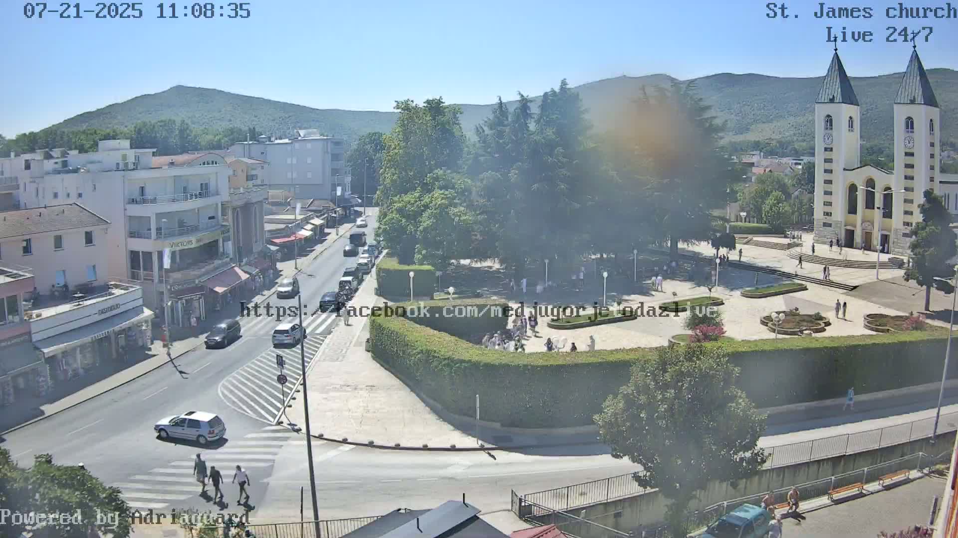 Međugorje,  Church of St. James the Greater (Apostle) Live Cam - Medugorje, Citluk, Herzegovina-Neretva, Federation of Bosnia and Herzegovina, Bosnia and Herzegovina