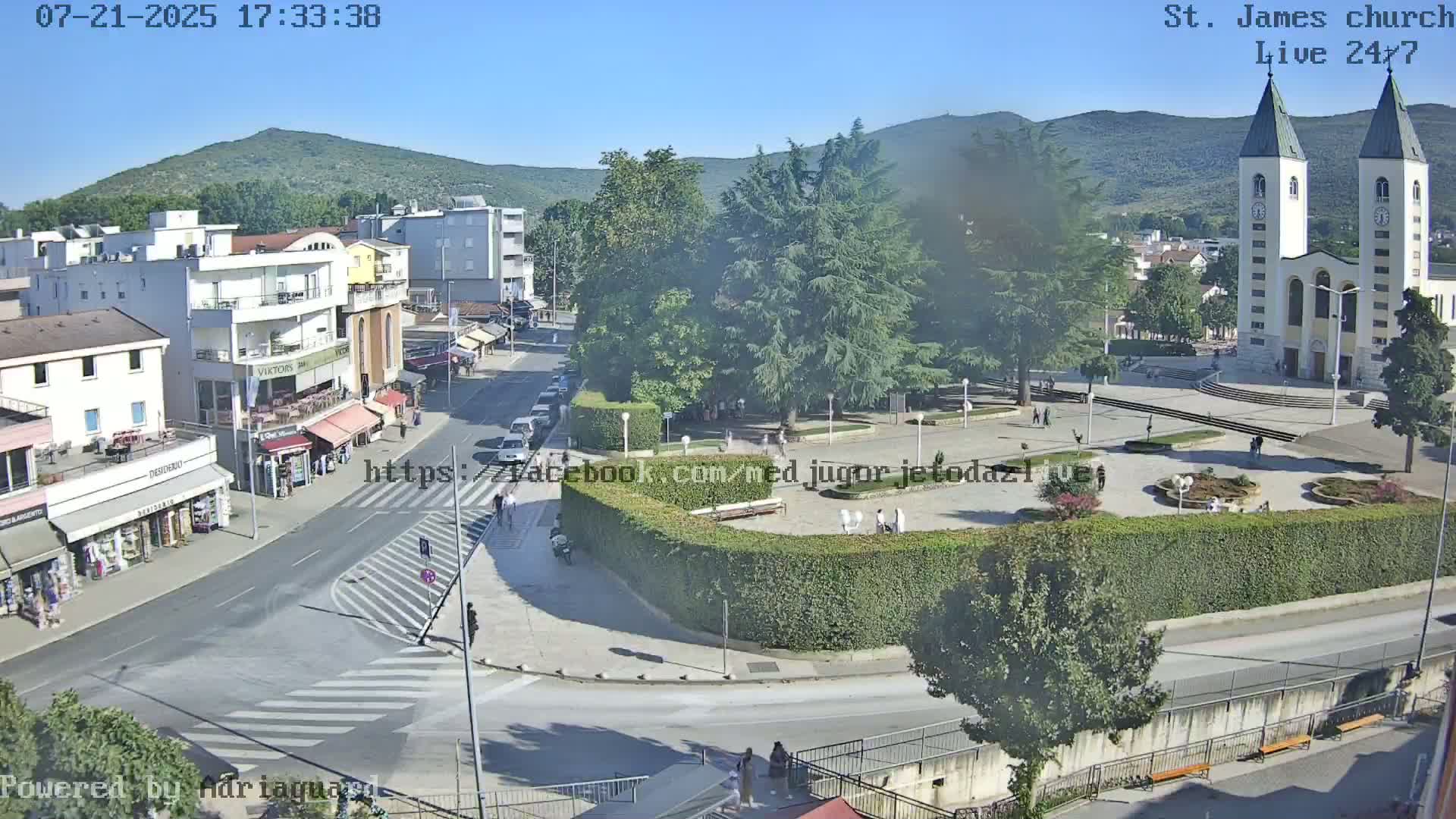 Međugorje,  Church of St. James the Greater (Apostle) Live Cam - Medugorje, Citluk, Herzegovina-Neretva, Federation of Bosnia and Herzegovina, Bosnia and Herzegovina