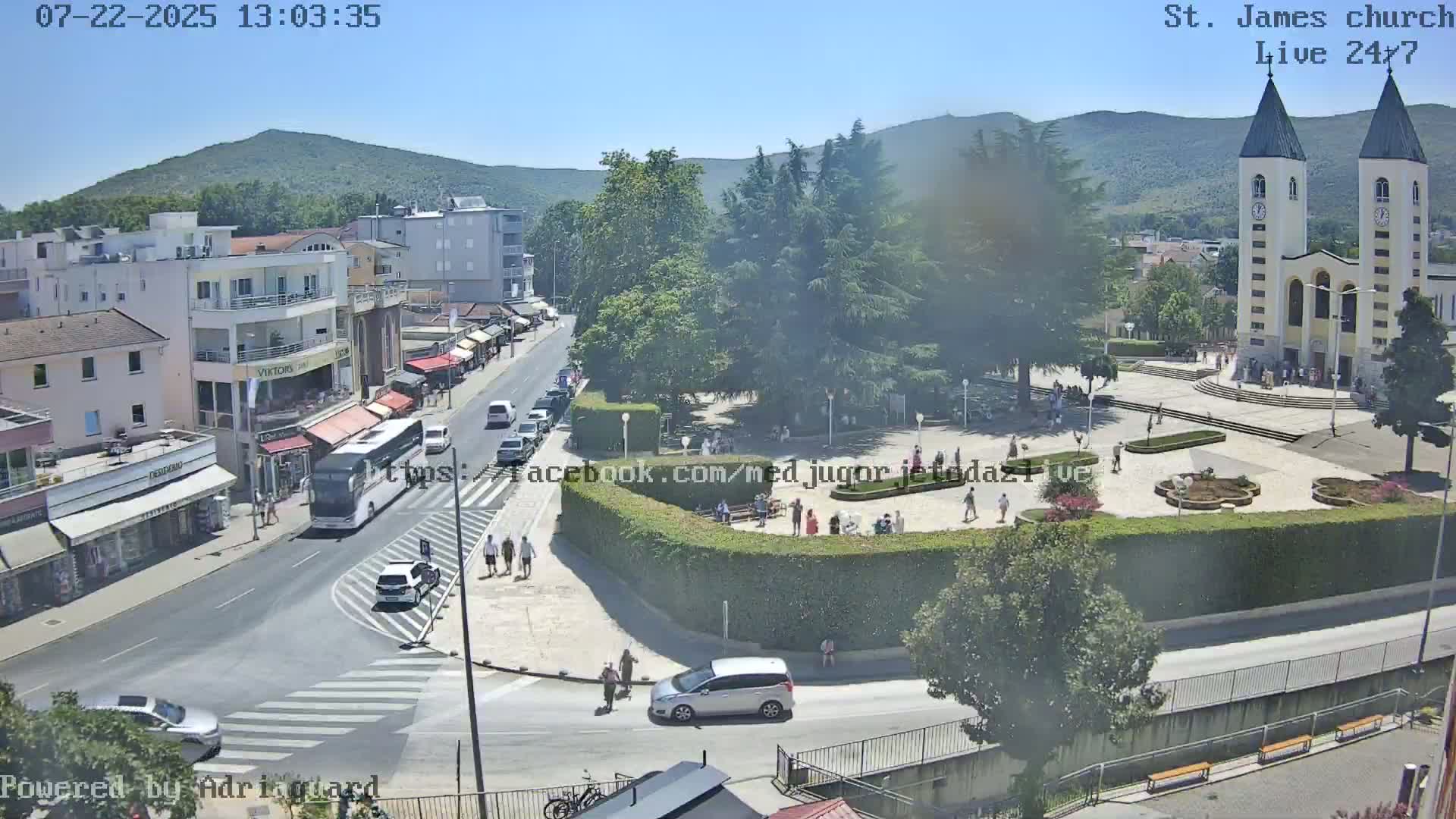 Međugorje,  Church of St. James the Greater (Apostle) Live Cam - Medugorje, Citluk, Herzegovina-Neretva, Federation of Bosnia and Herzegovina, Bosnia and Herzegovina