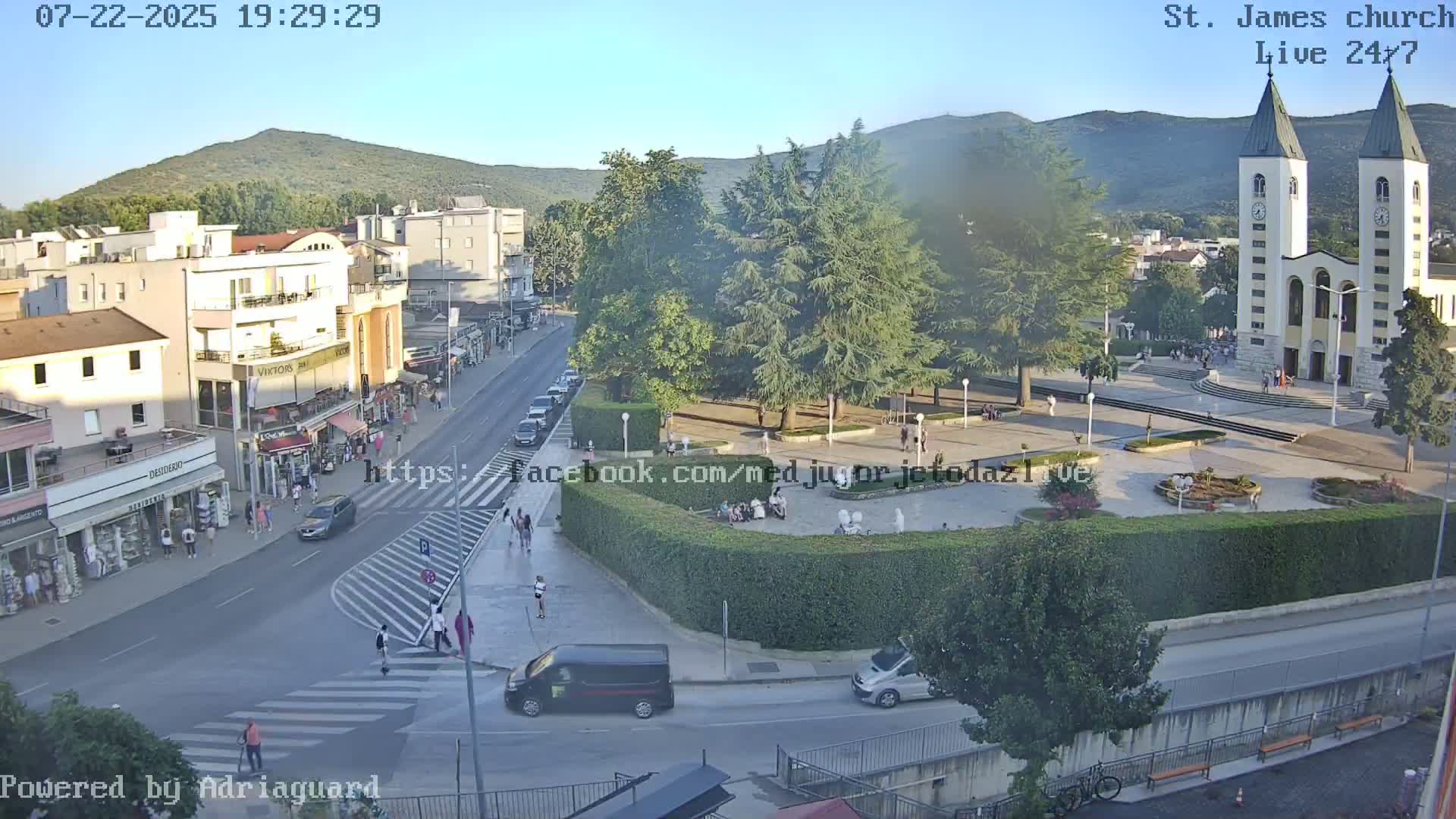Međugorje,  Church of St. James the Greater (Apostle) Live Cam - Medugorje, Citluk, Herzegovina-Neretva, Federation of Bosnia and Herzegovina, Bosnia and Herzegovina