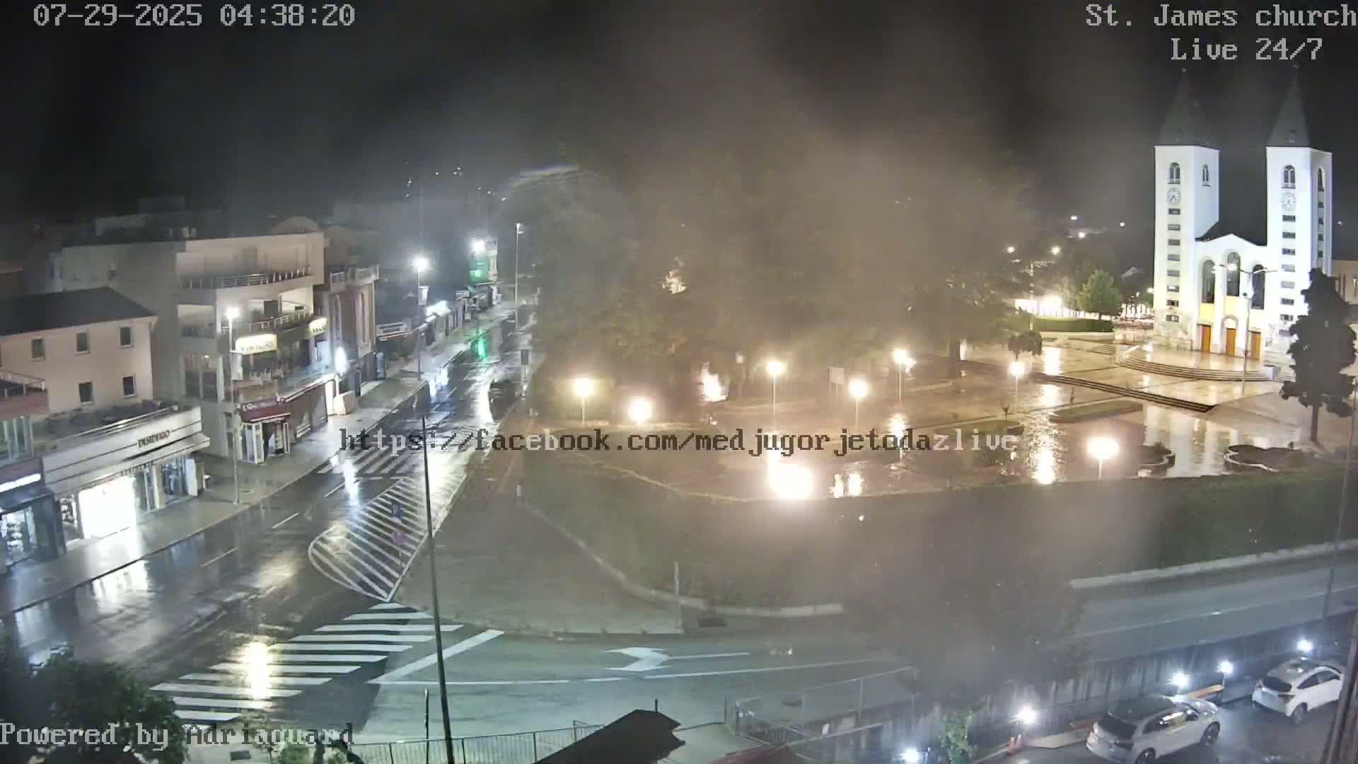 Međugorje,  Church of St. James the Greater (Apostle) Live Cam - Medugorje, Citluk, Herzegovina-Neretva, Federation of Bosnia and Herzegovina, Bosnia and Herzegovina