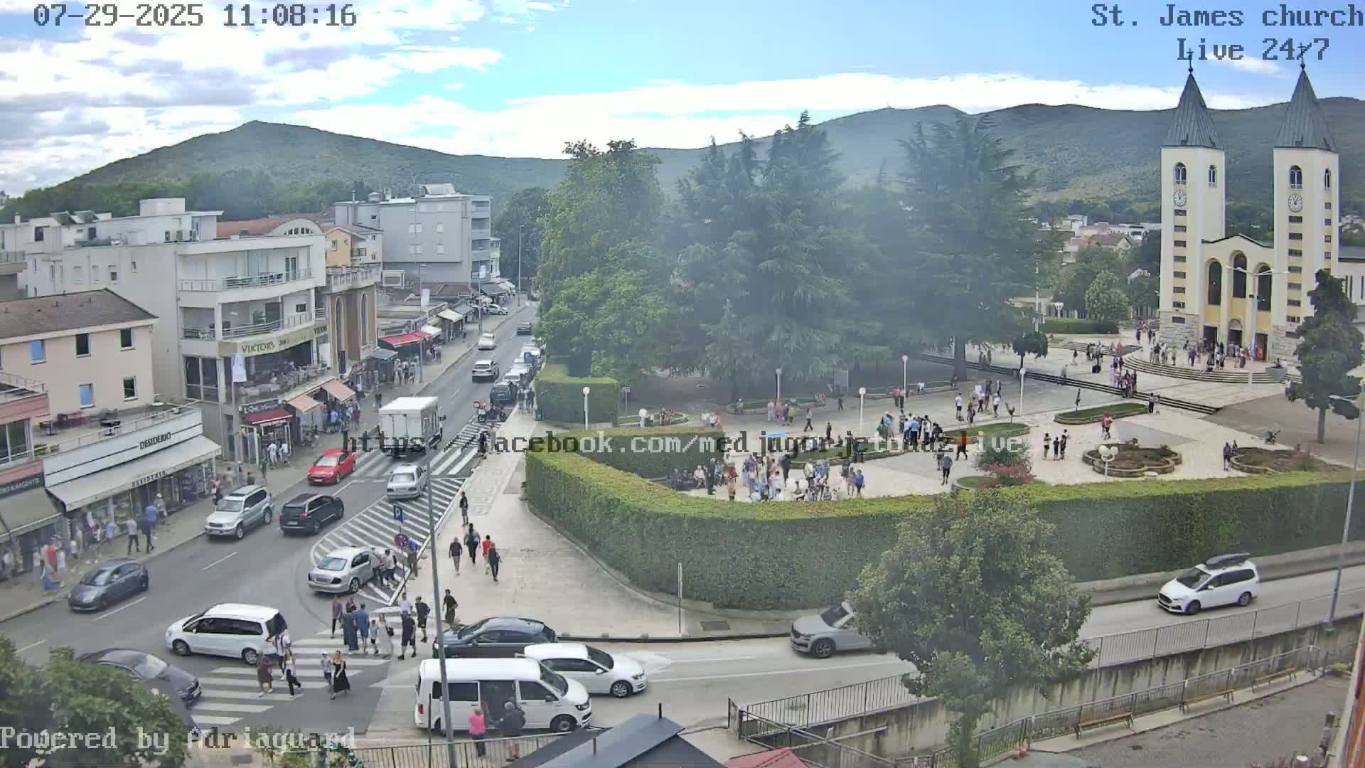 Međugorje,  Church of St. James the Greater (Apostle) Live Cam - Medugorje, Citluk, Herzegovina-Neretva, Federation of Bosnia and Herzegovina, Bosnia and Herzegovina