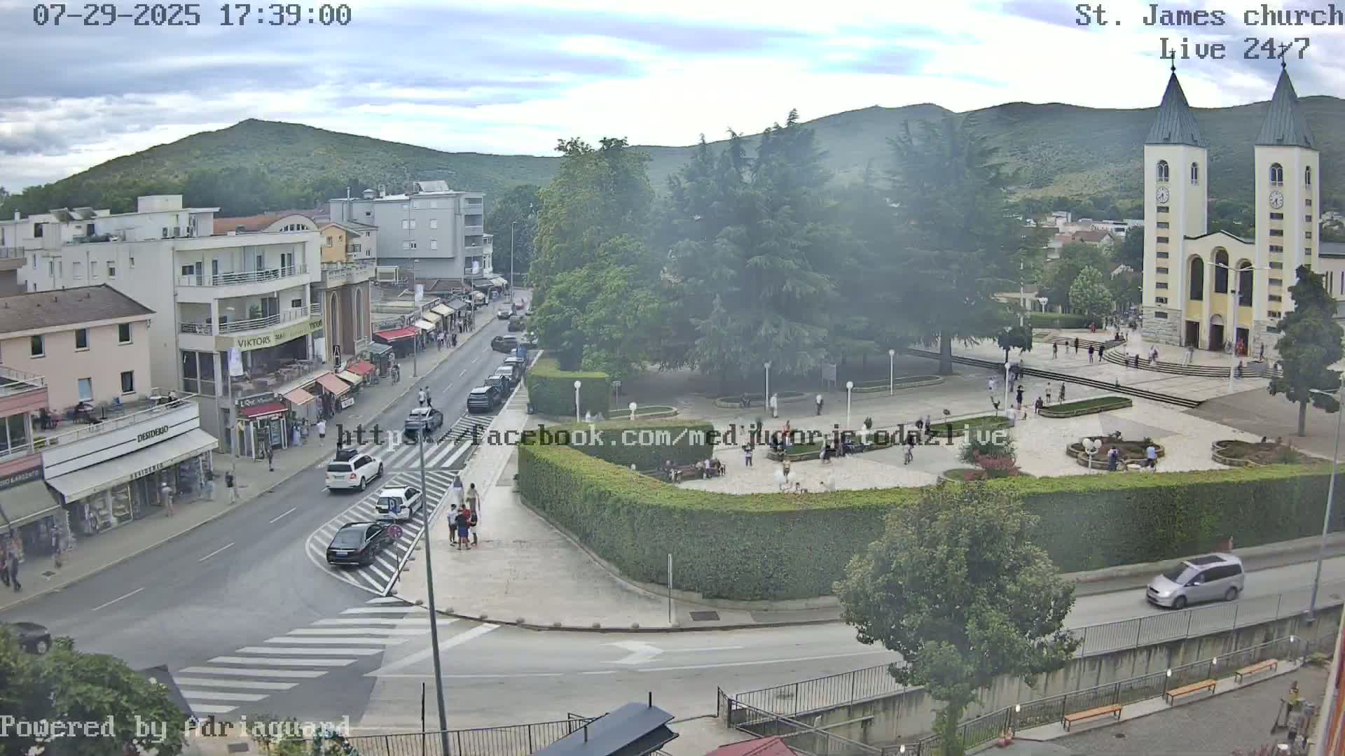 Međugorje,  Church of St. James the Greater (Apostle) Live Cam - Medugorje, Citluk, Herzegovina-Neretva, Federation of Bosnia and Herzegovina, Bosnia and Herzegovina