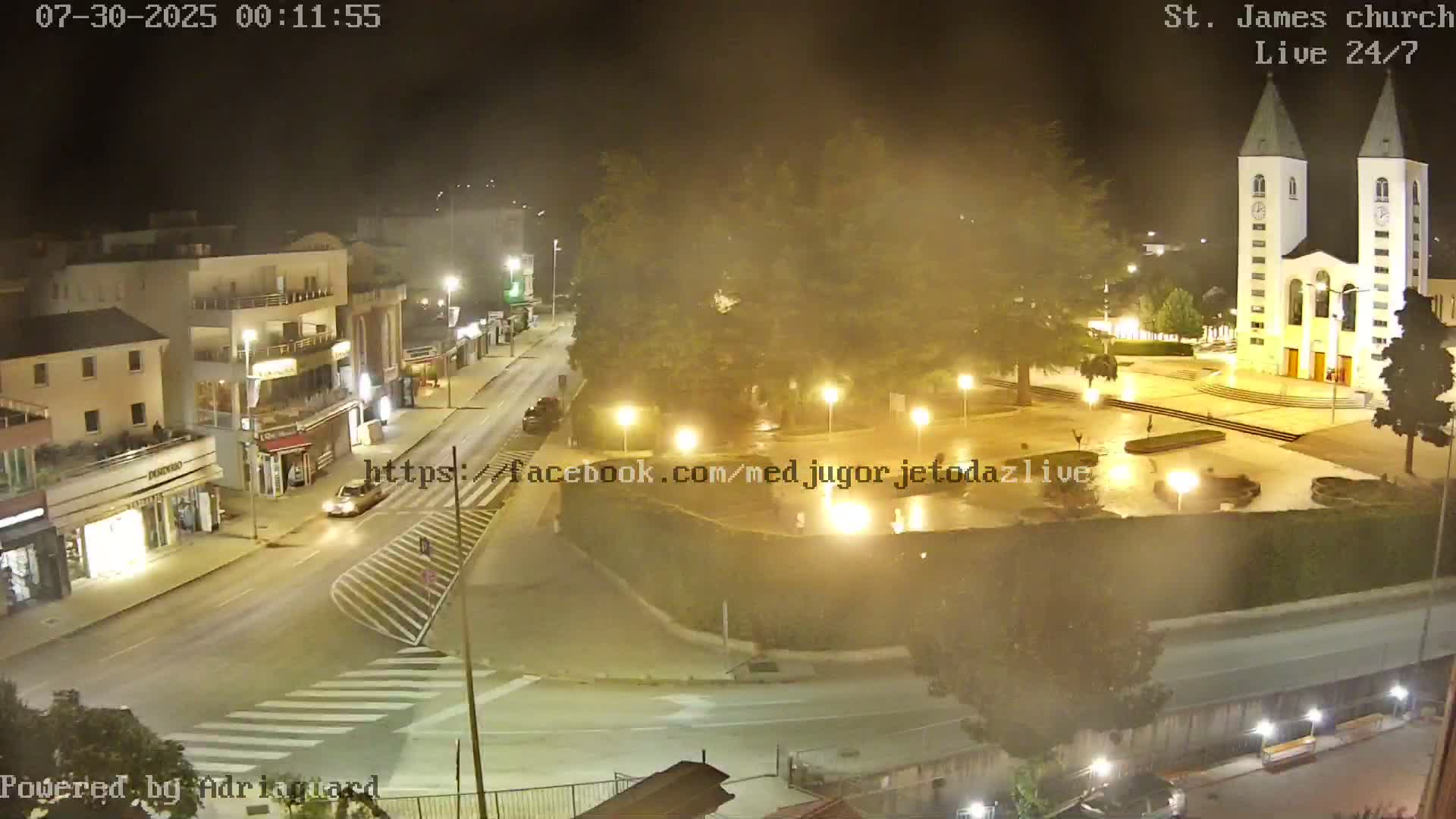 Međugorje,  Church of St. James the Greater (Apostle) Live Cam - Medugorje, Citluk, Herzegovina-Neretva, Federation of Bosnia and Herzegovina, Bosnia and Herzegovina
