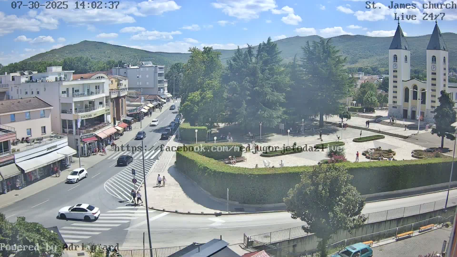Međugorje,  Church of St. James the Greater (Apostle) Live Cam - Medugorje, Citluk, Herzegovina-Neretva, Federation of Bosnia and Herzegovina, Bosnia and Herzegovina