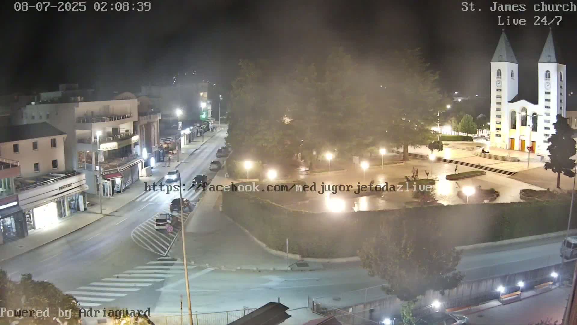 Međugorje,  Church of St. James the Greater (Apostle) Live Cam - Medugorje, Citluk, Herzegovina-Neretva, Federation of Bosnia and Herzegovina, Bosnia and Herzegovina