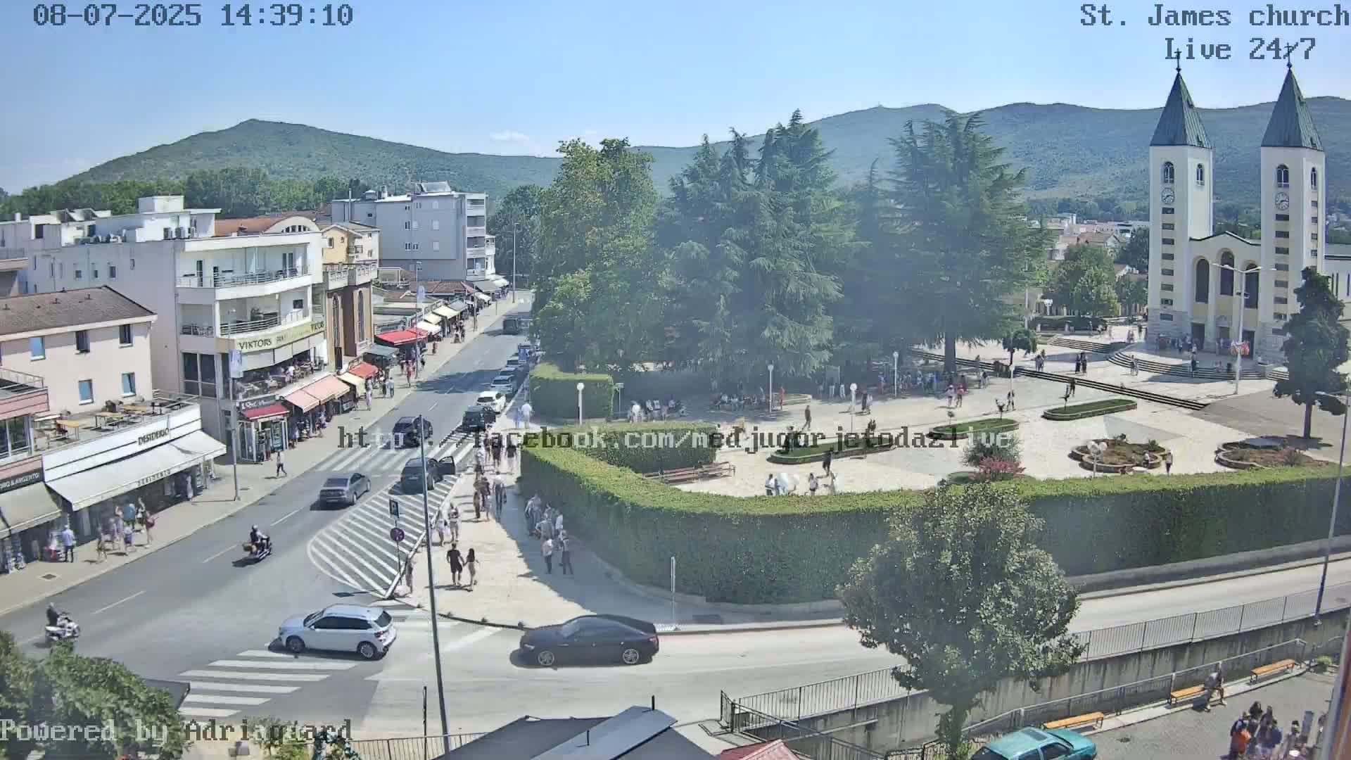 Međugorje,  Church of St. James the Greater (Apostle) Live Cam - Medugorje, Citluk, Herzegovina-Neretva, Federation of Bosnia and Herzegovina, Bosnia and Herzegovina