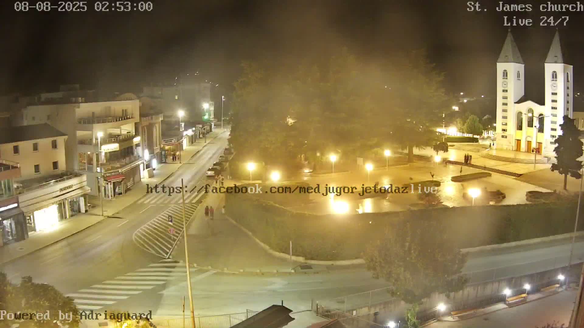 Međugorje,  Church of St. James the Greater (Apostle) Live Cam - Medugorje, Citluk, Herzegovina-Neretva, Federation of Bosnia and Herzegovina, Bosnia and Herzegovina