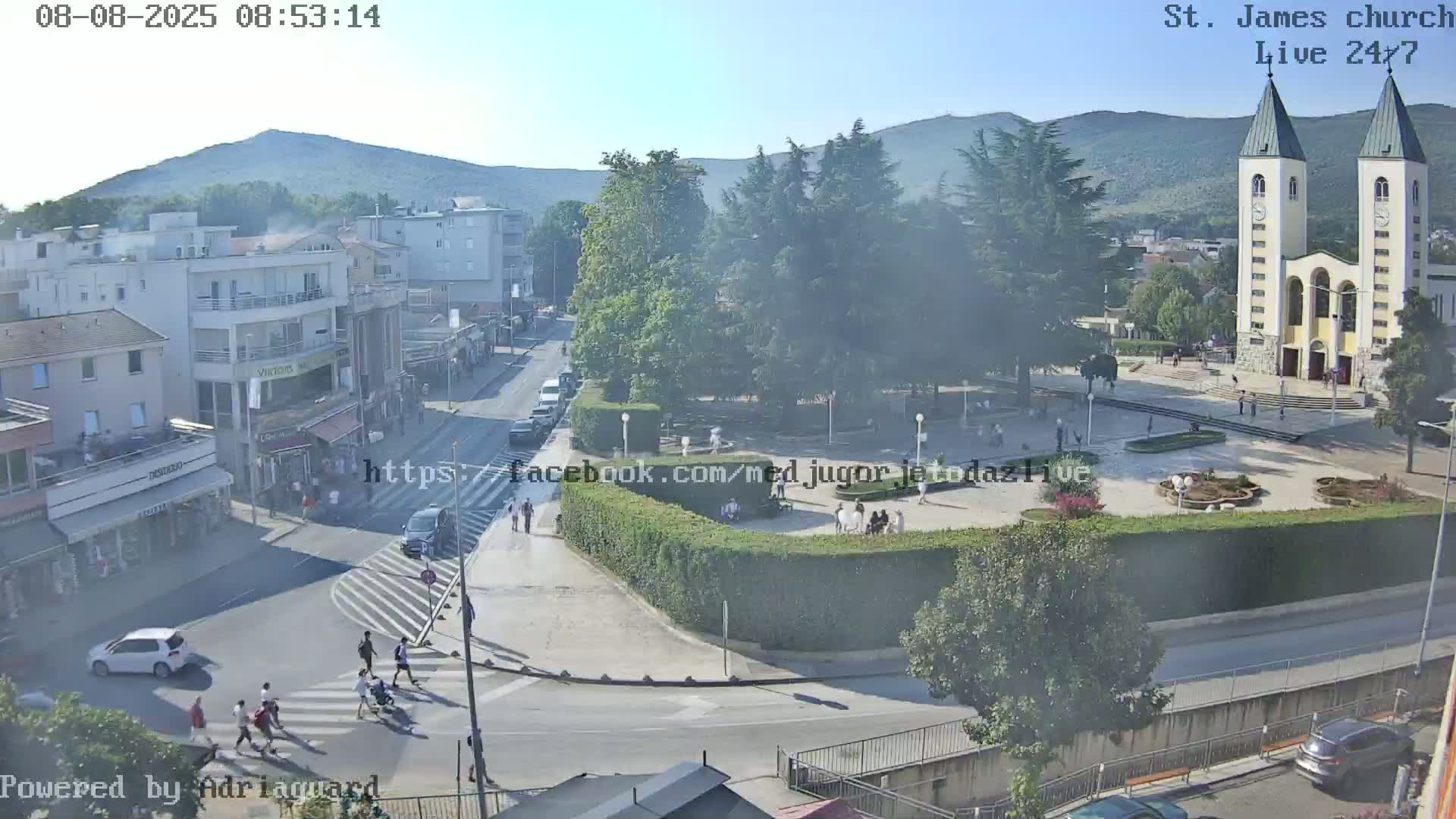 Međugorje,  Church of St. James the Greater (Apostle) Live Cam - Medugorje, Citluk, Herzegovina-Neretva, Federation of Bosnia and Herzegovina, Bosnia and Herzegovina
