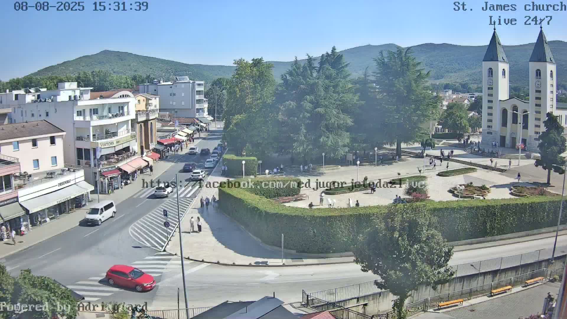 Međugorje,  Church of St. James the Greater (Apostle) Live Cam - Medugorje, Citluk, Herzegovina-Neretva, Federation of Bosnia and Herzegovina, Bosnia and Herzegovina