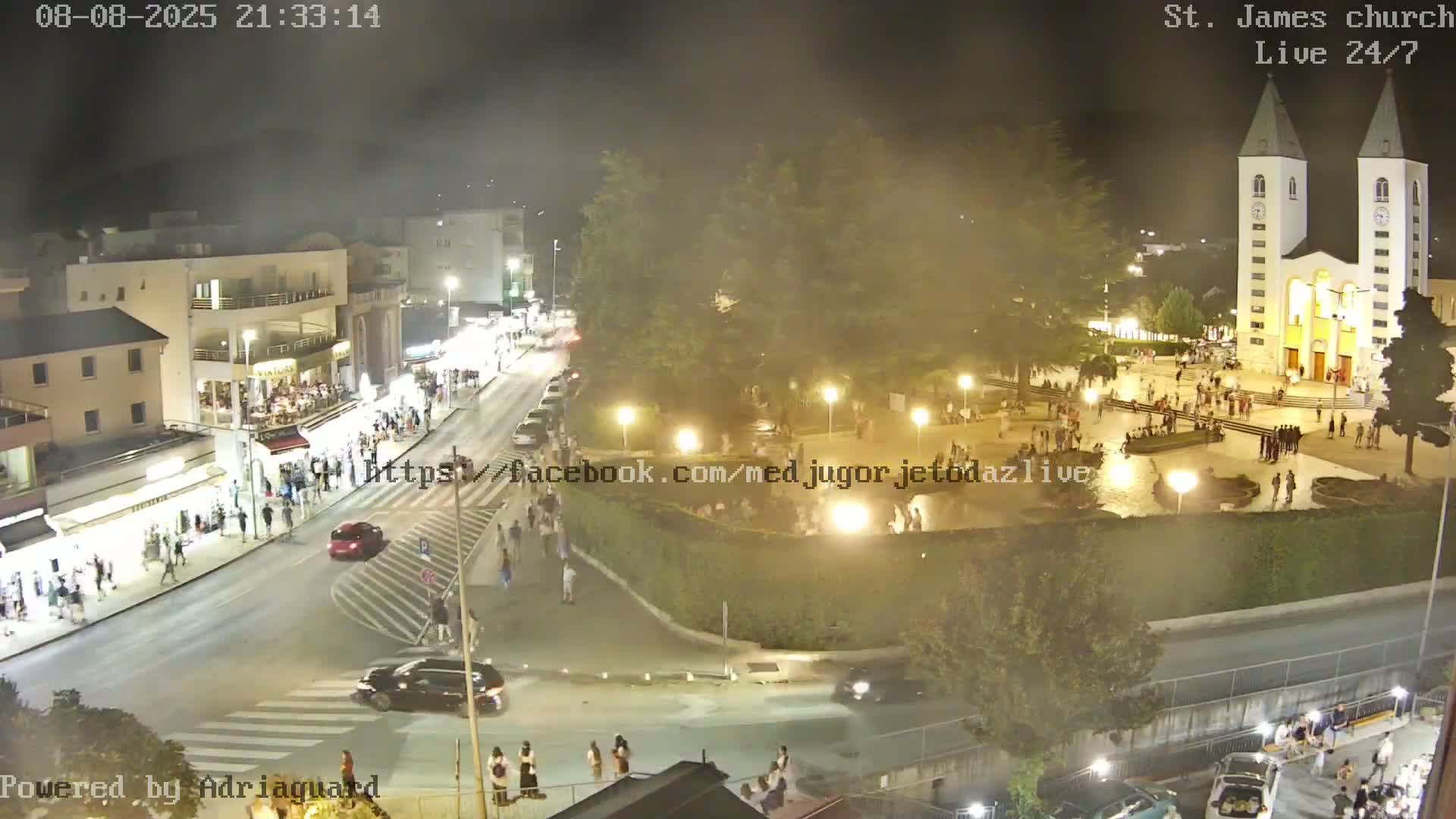 Međugorje,  Church of St. James the Greater (Apostle) Live Cam - Medugorje, Citluk, Herzegovina-Neretva, Federation of Bosnia and Herzegovina, Bosnia and Herzegovina