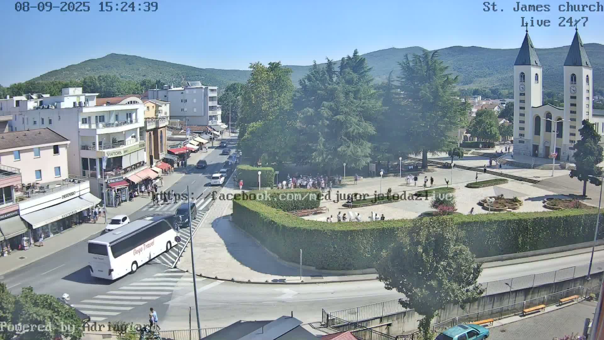 Međugorje,  Church of St. James the Greater (Apostle) Live Cam - Medugorje, Citluk, Herzegovina-Neretva, Federation of Bosnia and Herzegovina, Bosnia and Herzegovina