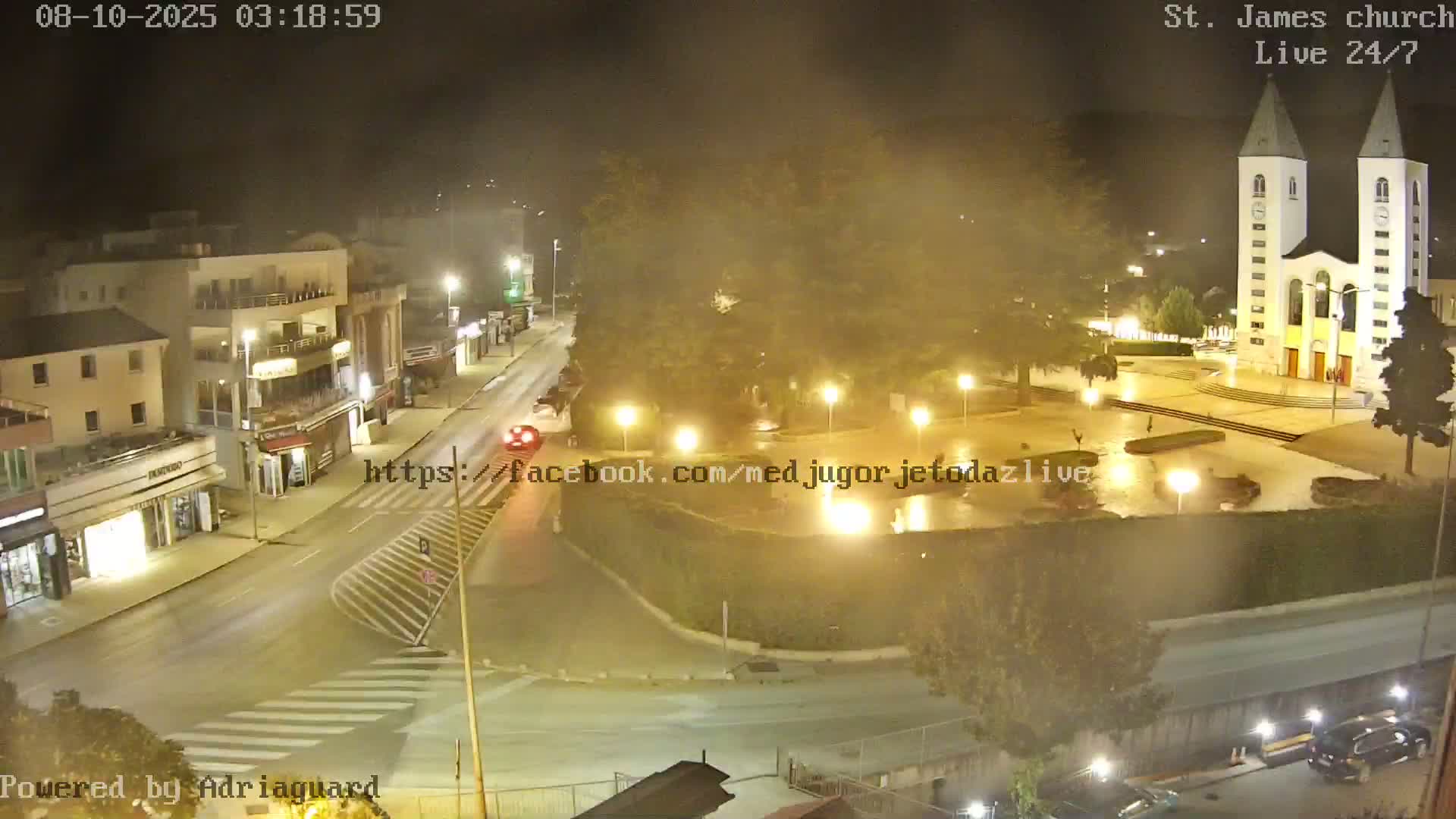 Međugorje,  Church of St. James the Greater (Apostle) Live Cam - Medugorje, Citluk, Herzegovina-Neretva, Federation of Bosnia and Herzegovina, Bosnia and Herzegovina