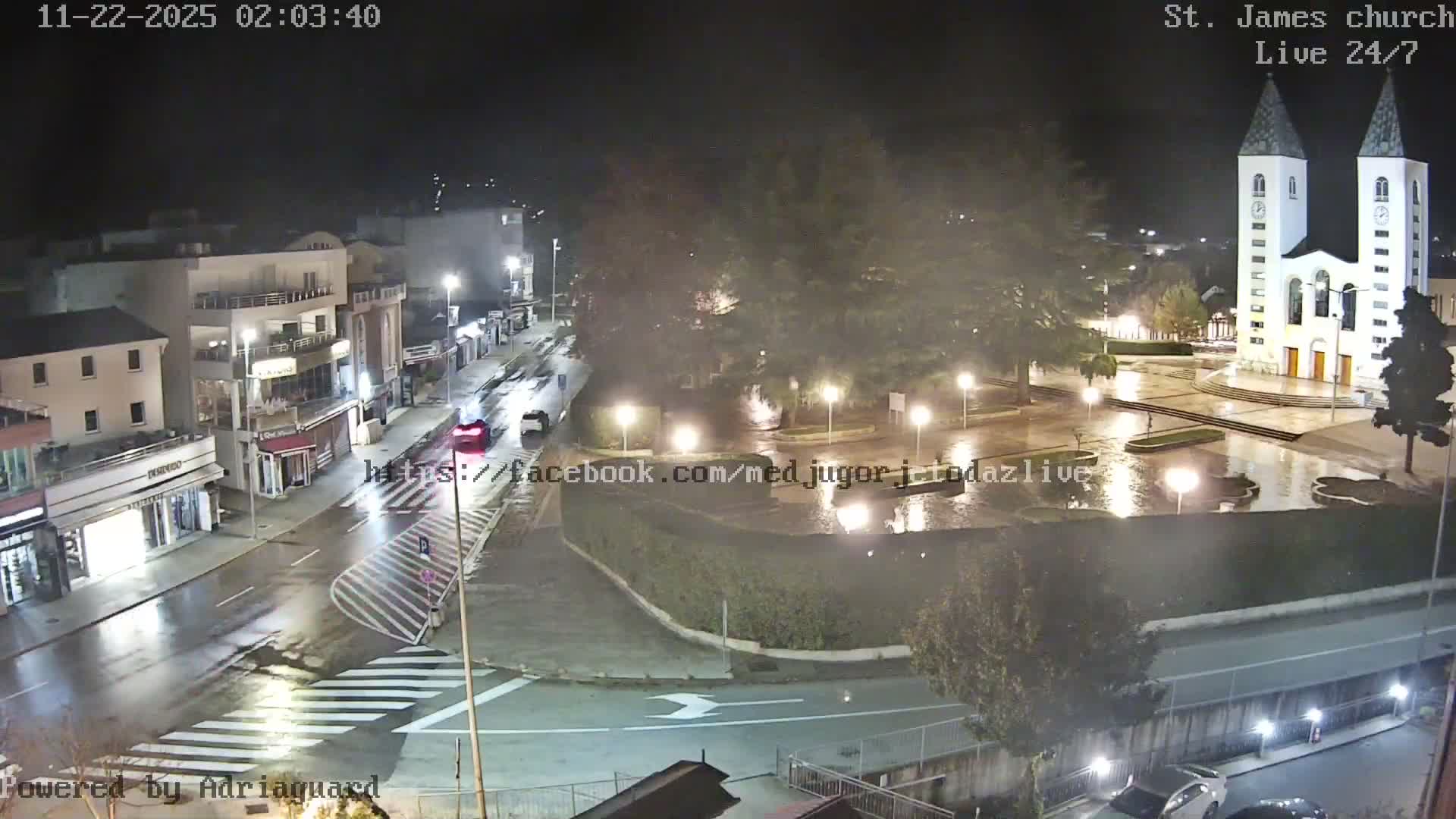 Međugorje,  Church of St. James the Greater (Apostle) Live Cam - Medugorje, Citluk, Herzegovina-Neretva, Federation of Bosnia and Herzegovina, Bosnia and Herzegovina