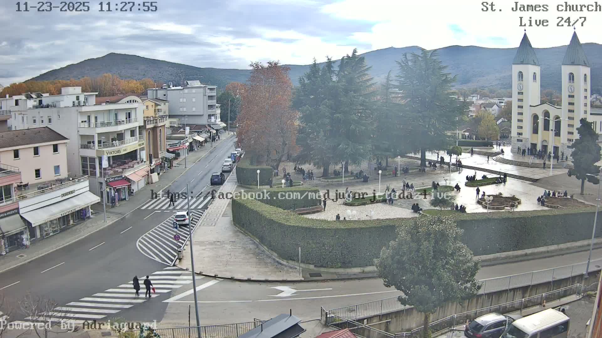 Međugorje,  Church of St. James the Greater (Apostle) Live Cam - Medugorje, Citluk, Herzegovina-Neretva, Federation of Bosnia and Herzegovina, Bosnia and Herzegovina