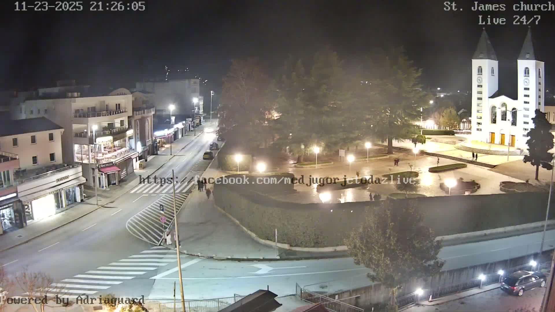 Međugorje,  Church of St. James the Greater (Apostle) Live Cam - Medugorje, Citluk, Herzegovina-Neretva, Federation of Bosnia and Herzegovina, Bosnia and Herzegovina