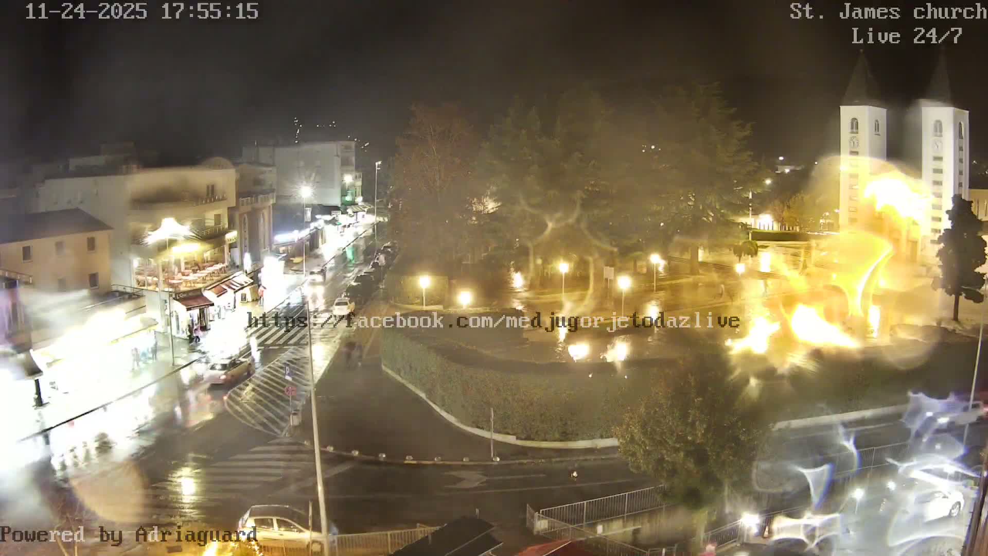 Međugorje,  Church of St. James the Greater (Apostle) Live Cam - Medugorje, Citluk, Herzegovina-Neretva, Federation of Bosnia and Herzegovina, Bosnia and Herzegovina