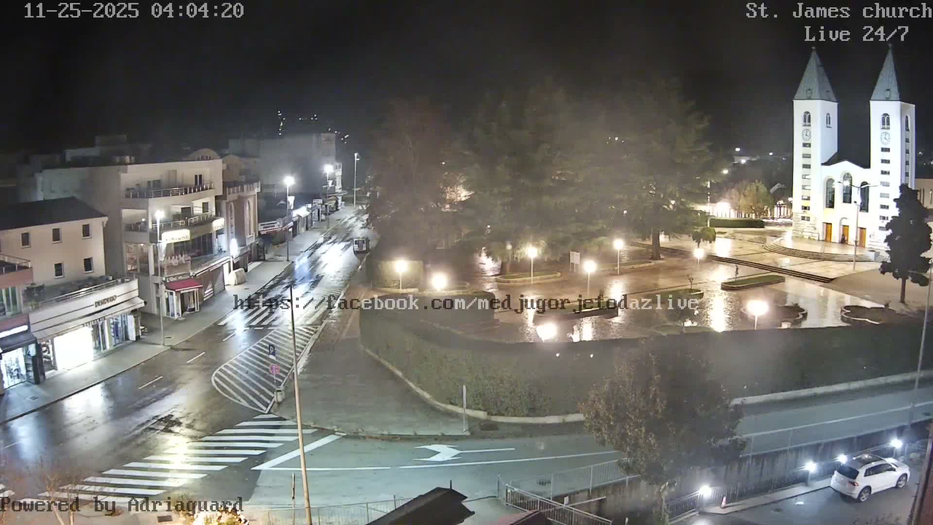 Međugorje,  Church of St. James the Greater (Apostle) Live Cam - Medugorje, Citluk, Herzegovina-Neretva, Federation of Bosnia and Herzegovina, Bosnia and Herzegovina