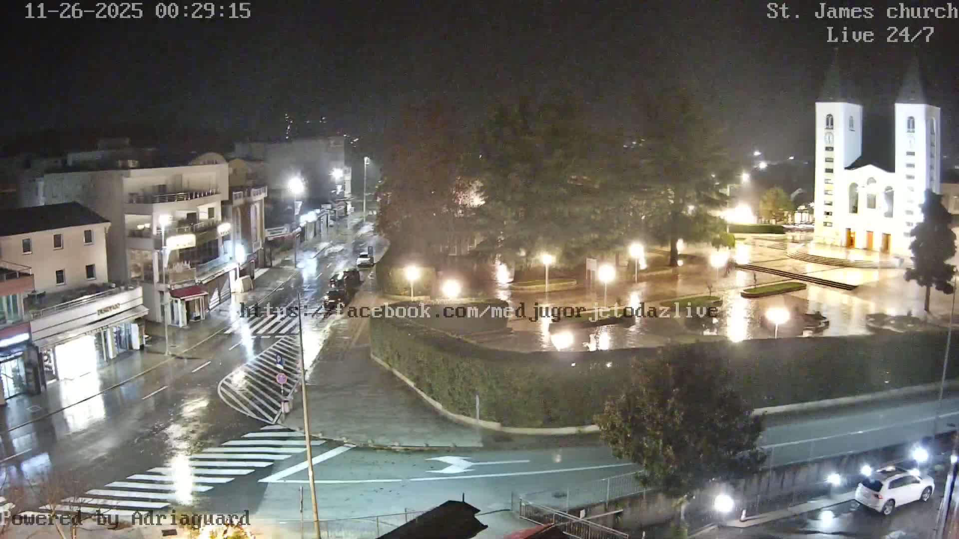 Međugorje,  Church of St. James the Greater (Apostle) Live Cam - Medugorje, Citluk, Herzegovina-Neretva, Federation of Bosnia and Herzegovina, Bosnia and Herzegovina