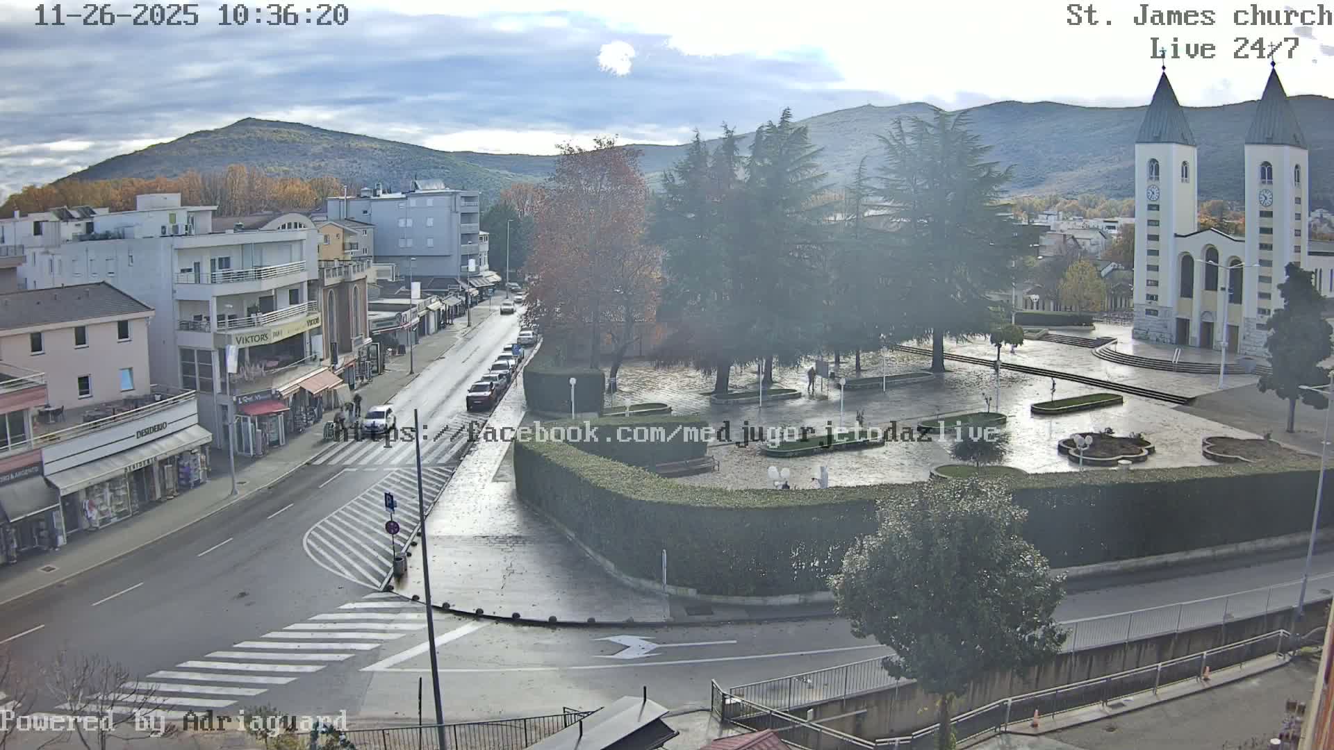 Međugorje,  Church of St. James the Greater (Apostle) Live Cam - Medugorje, Citluk, Herzegovina-Neretva, Federation of Bosnia and Herzegovina, Bosnia and Herzegovina