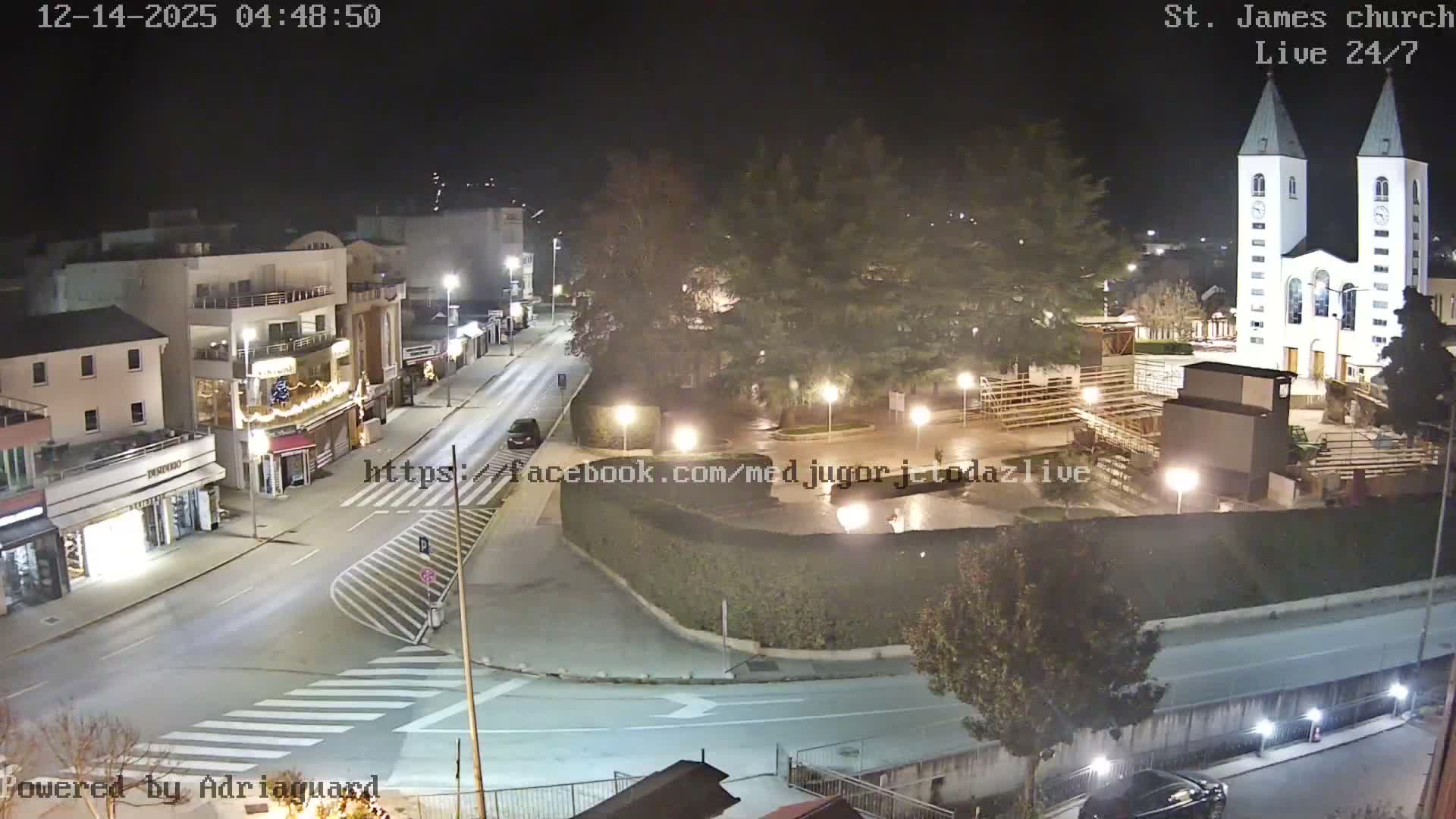 Međugorje,  Church of St. James the Greater (Apostle) Live Cam - Medugorje, Citluk, Herzegovina-Neretva, Federation of Bosnia and Herzegovina, Bosnia and Herzegovina
