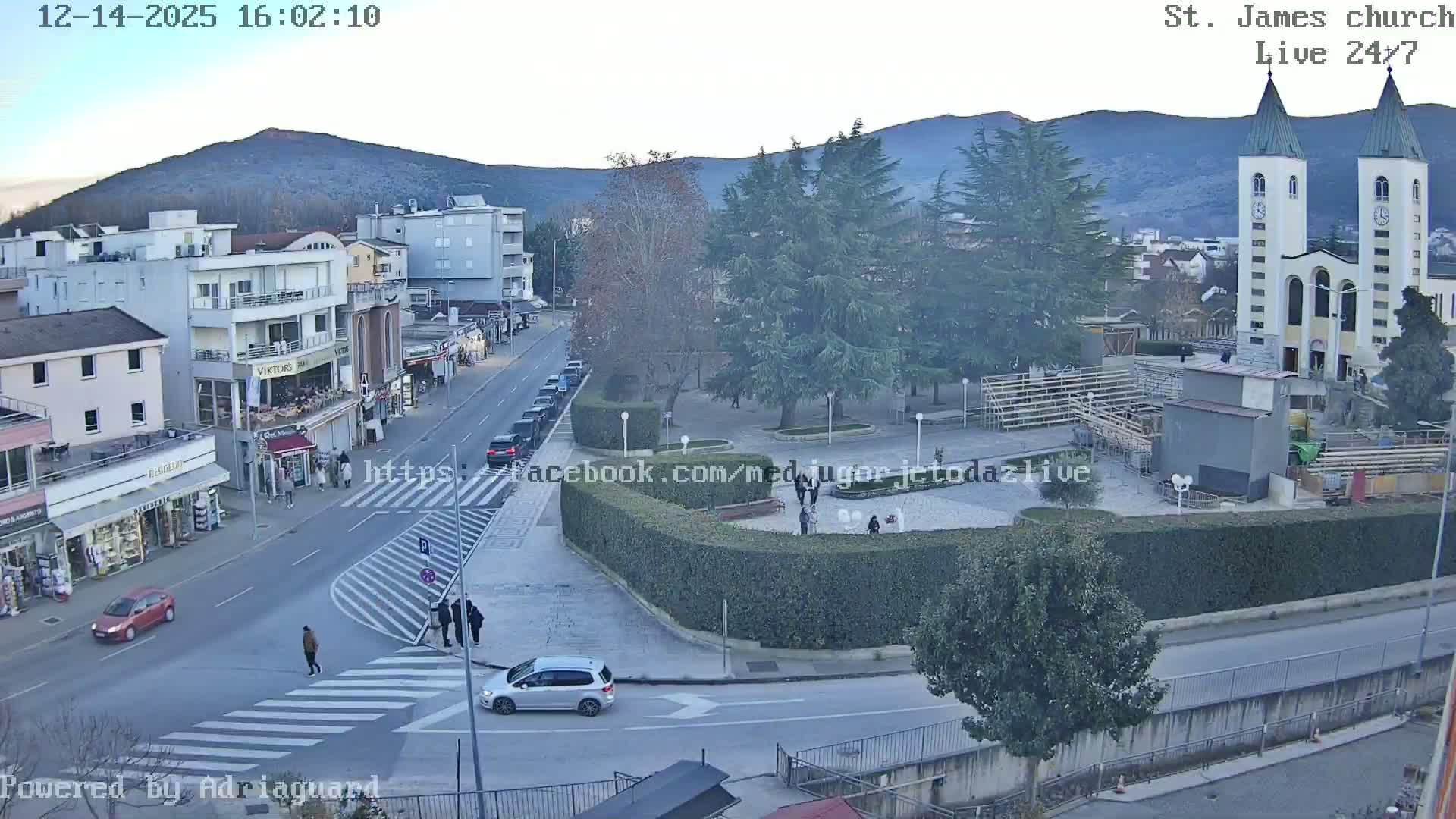 Međugorje,  Church of St. James the Greater (Apostle) Live Cam - Medugorje, Citluk, Herzegovina-Neretva, Federation of Bosnia and Herzegovina, Bosnia and Herzegovina