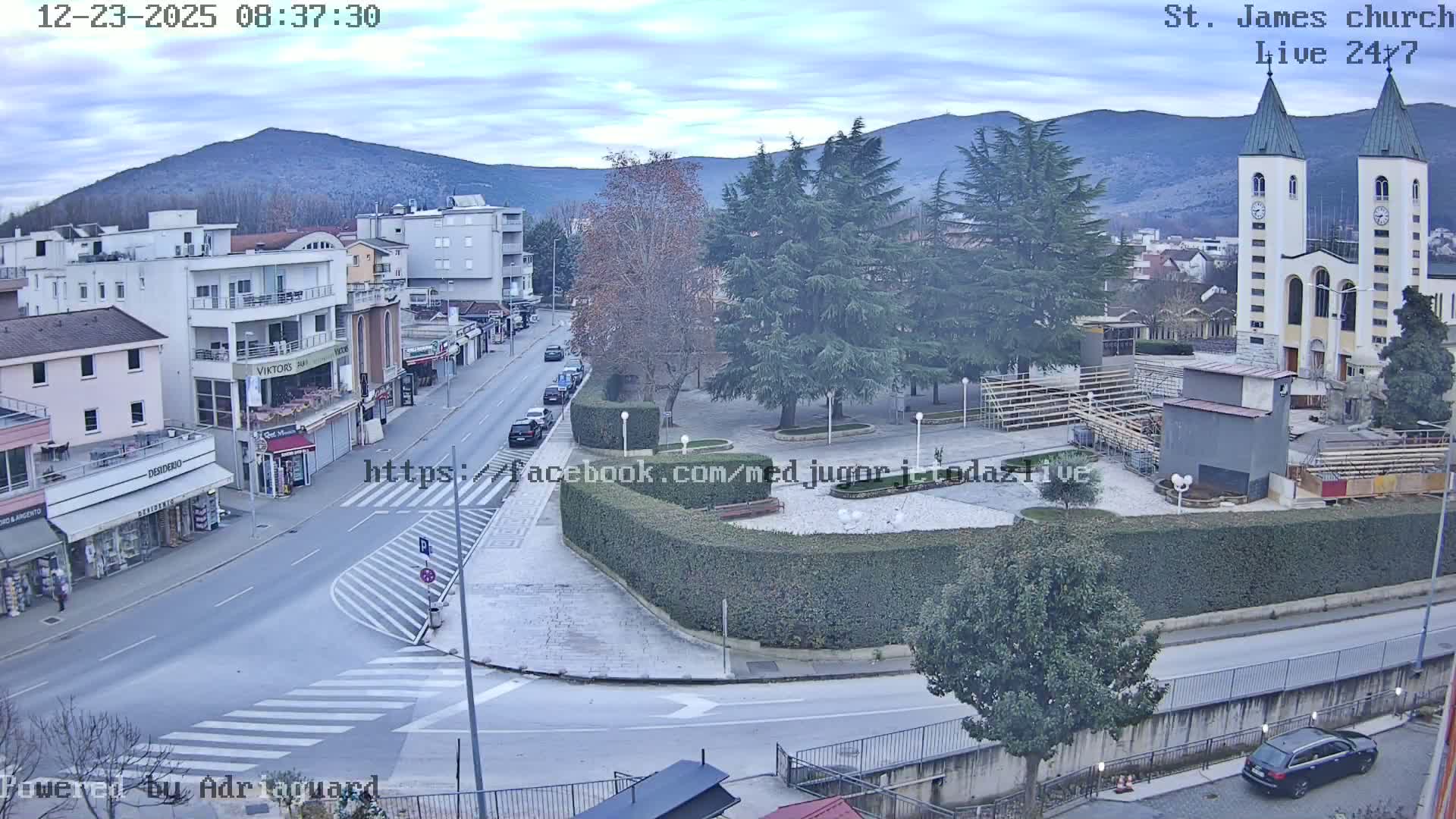 Međugorje,  Church of St. James the Greater (Apostle) Live Cam - Medugorje, Citluk, Herzegovina-Neretva, Federation of Bosnia and Herzegovina, Bosnia and Herzegovina