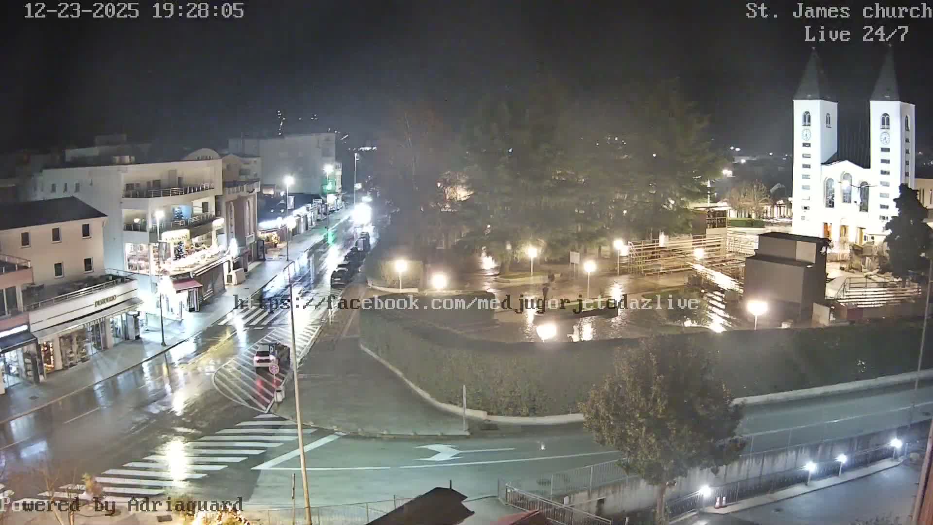 Međugorje,  Church of St. James the Greater (Apostle) Live Cam - Medugorje, Citluk, Herzegovina-Neretva, Federation of Bosnia and Herzegovina, Bosnia and Herzegovina