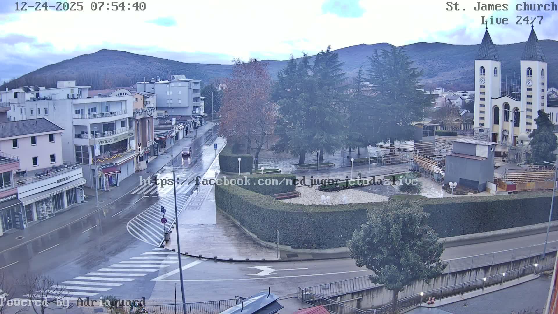 Međugorje,  Church of St. James the Greater (Apostle) Live Cam - Medugorje, Citluk, Herzegovina-Neretva, Federation of Bosnia and Herzegovina, Bosnia and Herzegovina
