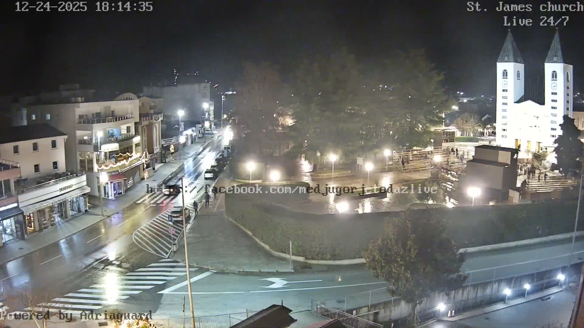 Međugorje,  Church of St. James the Greater (Apostle) Live Cam - Medugorje, Citluk, Herzegovina-Neretva, Federation of Bosnia and Herzegovina, Bosnia and Herzegovina