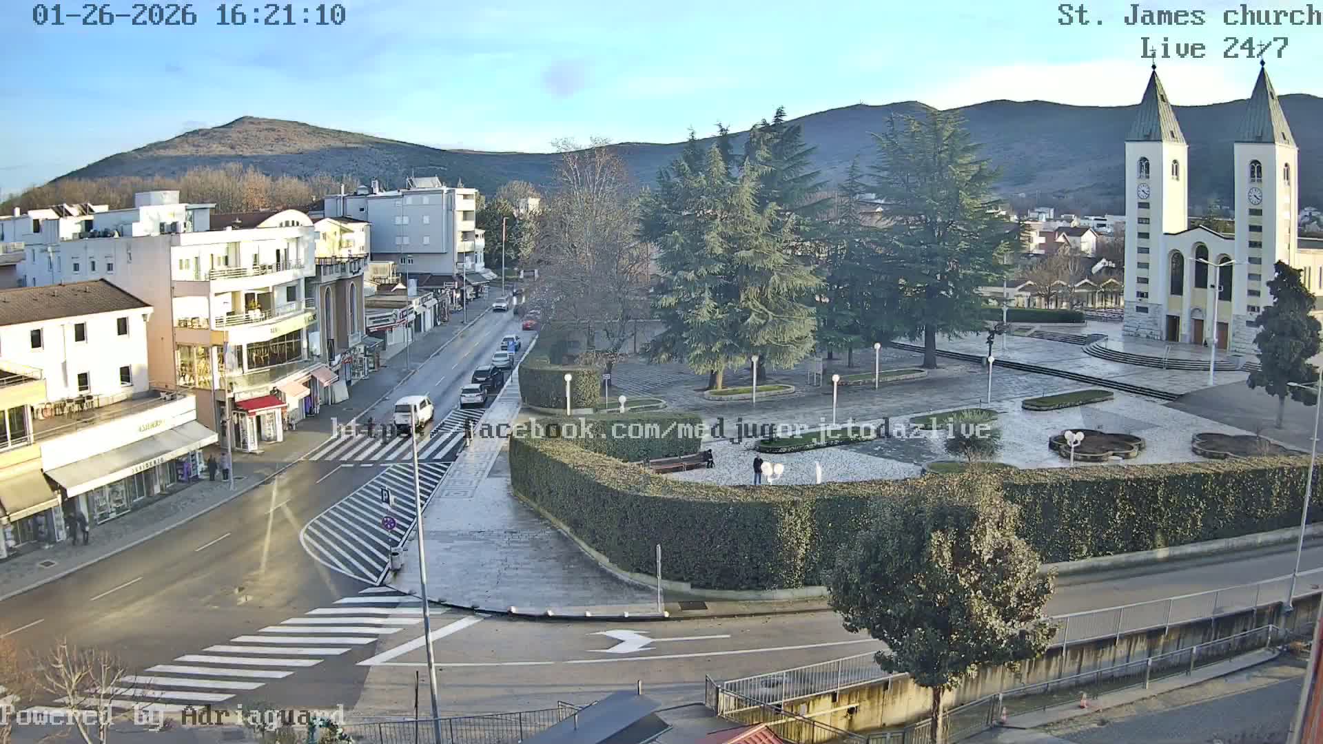 Međugorje,  Church of St. James the Greater (Apostle) Live Cam - Medugorje, Citluk, Herzegovina-Neretva, Federation of Bosnia and Herzegovina, Bosnia and Herzegovina