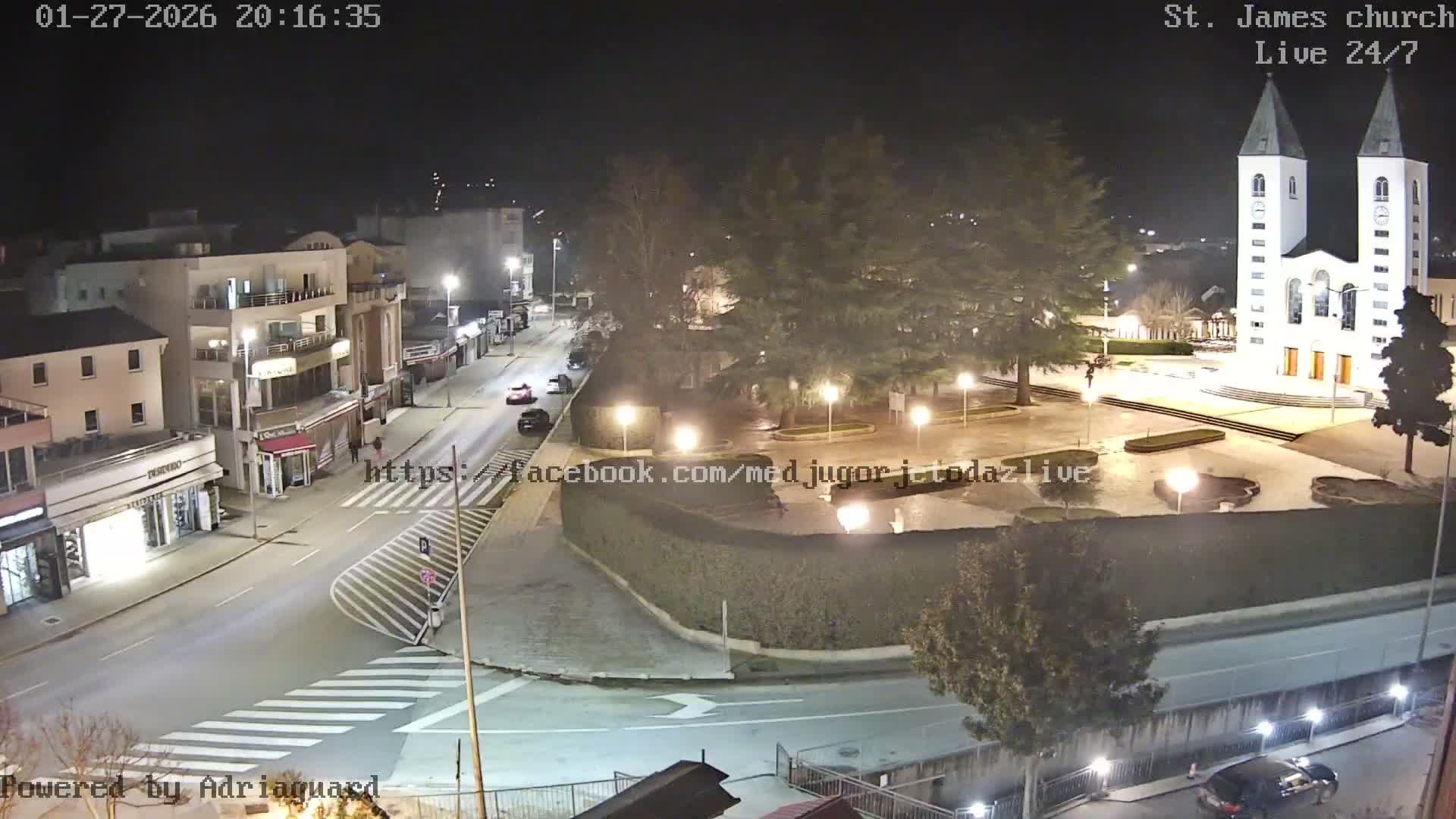 Međugorje,  Church of St. James the Greater (Apostle) Live Cam - Medugorje, Citluk, Herzegovina-Neretva, Federation of Bosnia and Herzegovina, Bosnia and Herzegovina