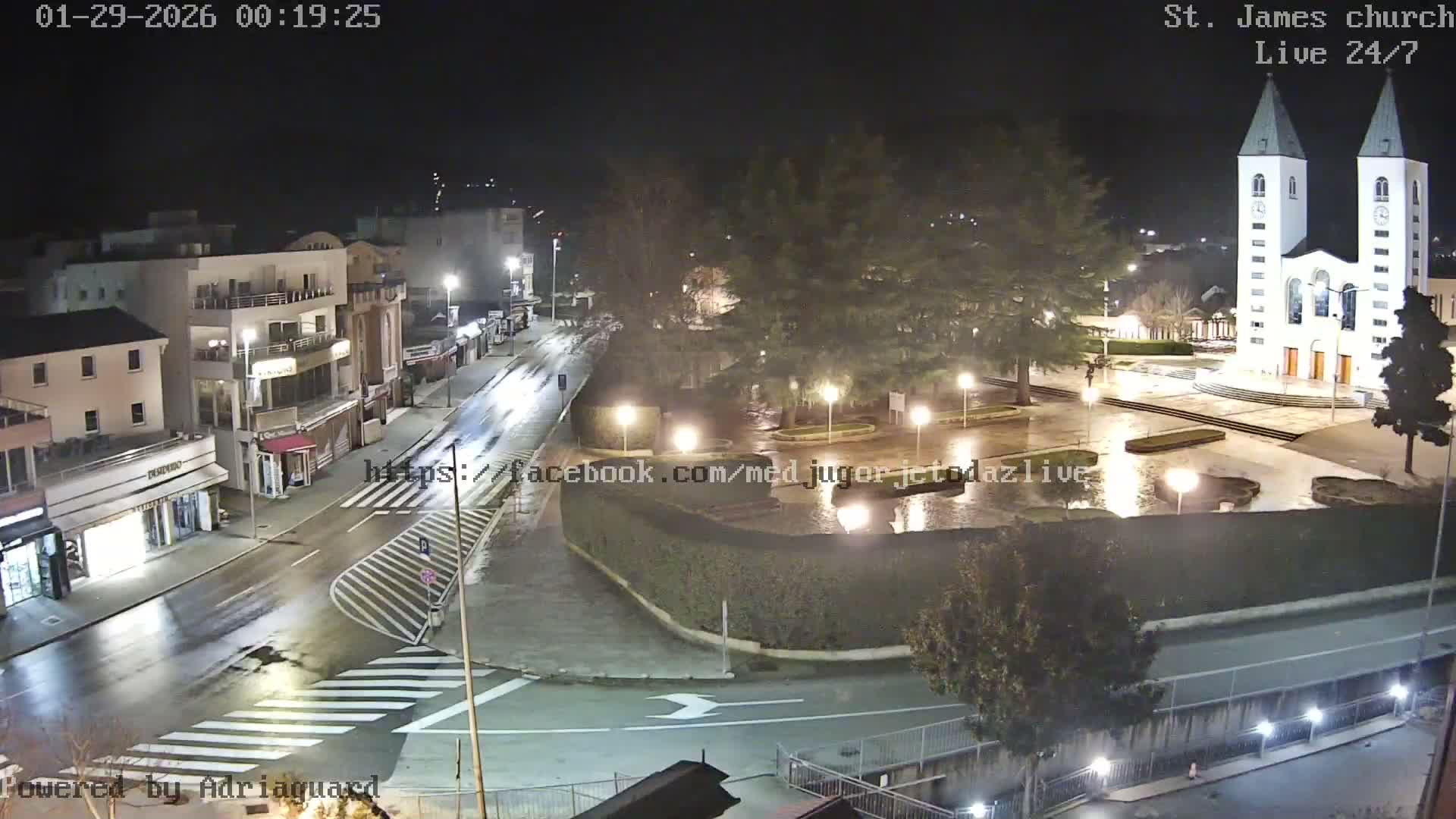 Međugorje,  Church of St. James the Greater (Apostle) Live Cam - Medugorje, Citluk, Herzegovina-Neretva, Federation of Bosnia and Herzegovina, Bosnia and Herzegovina