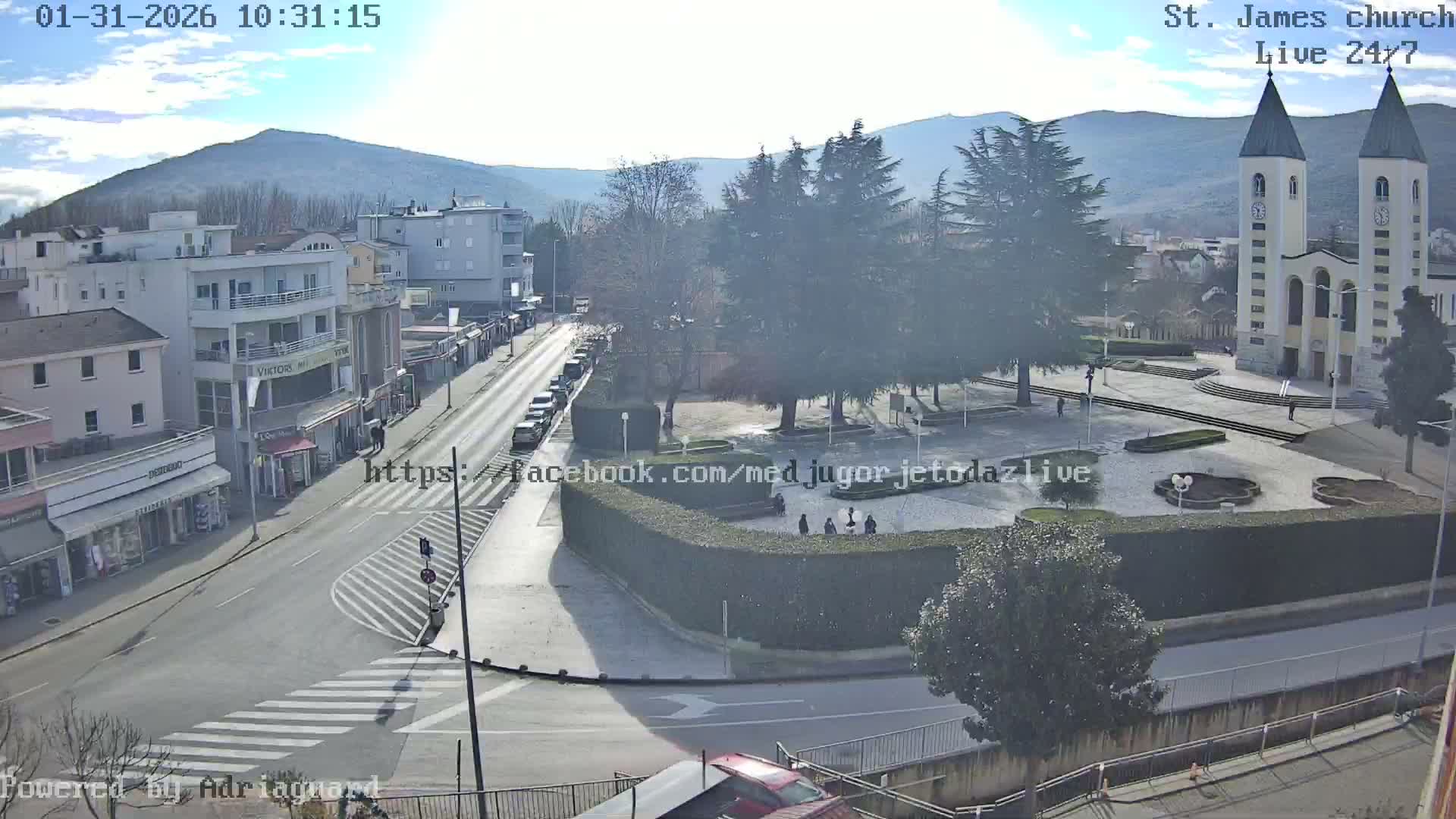 Međugorje,  Church of St. James the Greater (Apostle) Live Cam - Medugorje, Citluk, Herzegovina-Neretva, Federation of Bosnia and Herzegovina, Bosnia and Herzegovina