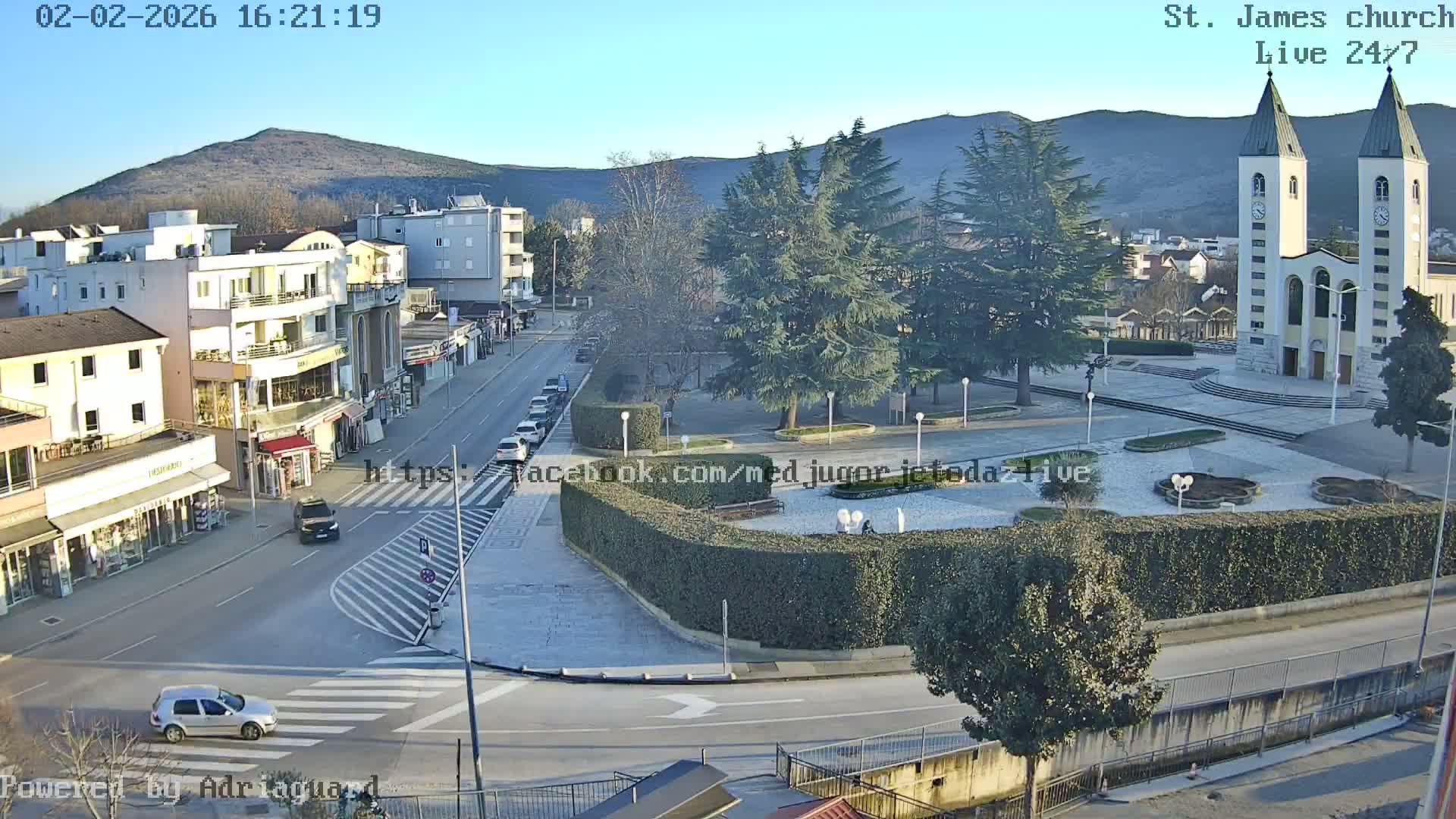Međugorje,  Church of St. James the Greater (Apostle) Live Cam - Medugorje, Citluk, Herzegovina-Neretva, Federation of Bosnia and Herzegovina, Bosnia and Herzegovina