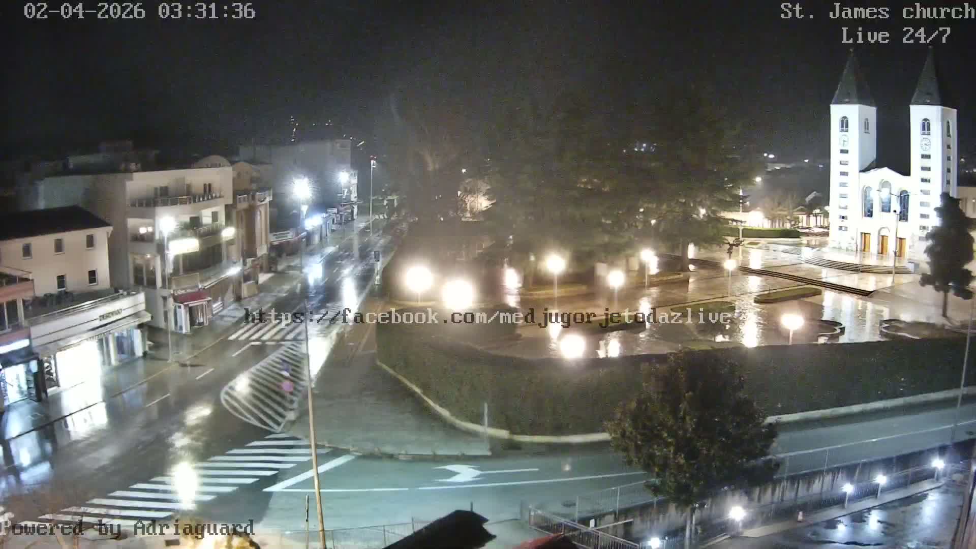 Međugorje,  Church of St. James the Greater (Apostle) Live Cam - Medugorje, Citluk, Herzegovina-Neretva, Federation of Bosnia and Herzegovina, Bosnia and Herzegovina