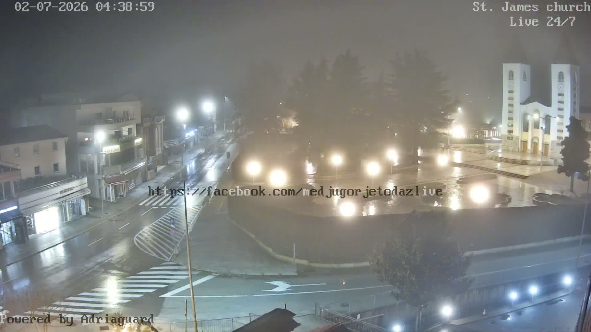 Međugorje,  Church of St. James the Greater (Apostle) Live Cam - Medugorje, Citluk, Herzegovina-Neretva, Federation of Bosnia and Herzegovina, Bosnia and Herzegovina
