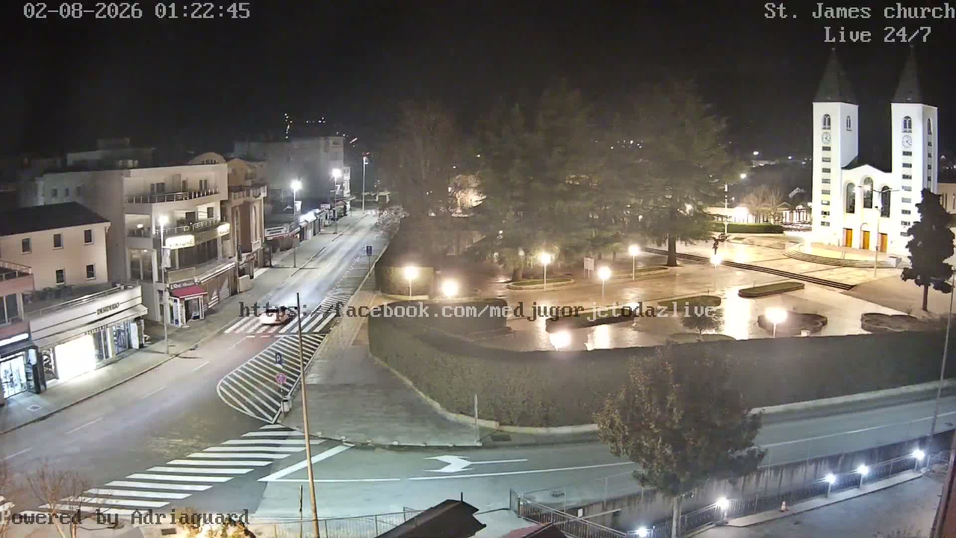 Međugorje,  Church of St. James the Greater (Apostle) Live Cam - Medugorje, Citluk, Herzegovina-Neretva, Federation of Bosnia and Herzegovina, Bosnia and Herzegovina