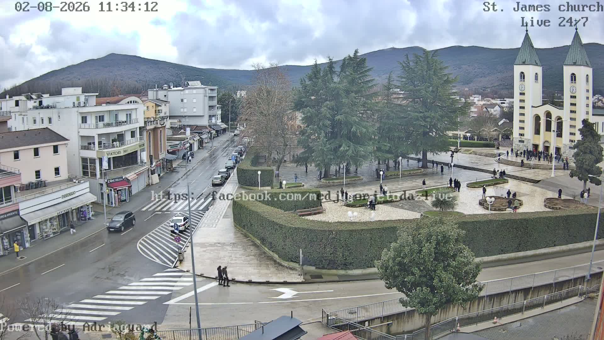 Međugorje,  Church of St. James the Greater (Apostle) Live Cam - Medugorje, Citluk, Herzegovina-Neretva, Federation of Bosnia and Herzegovina, Bosnia and Herzegovina