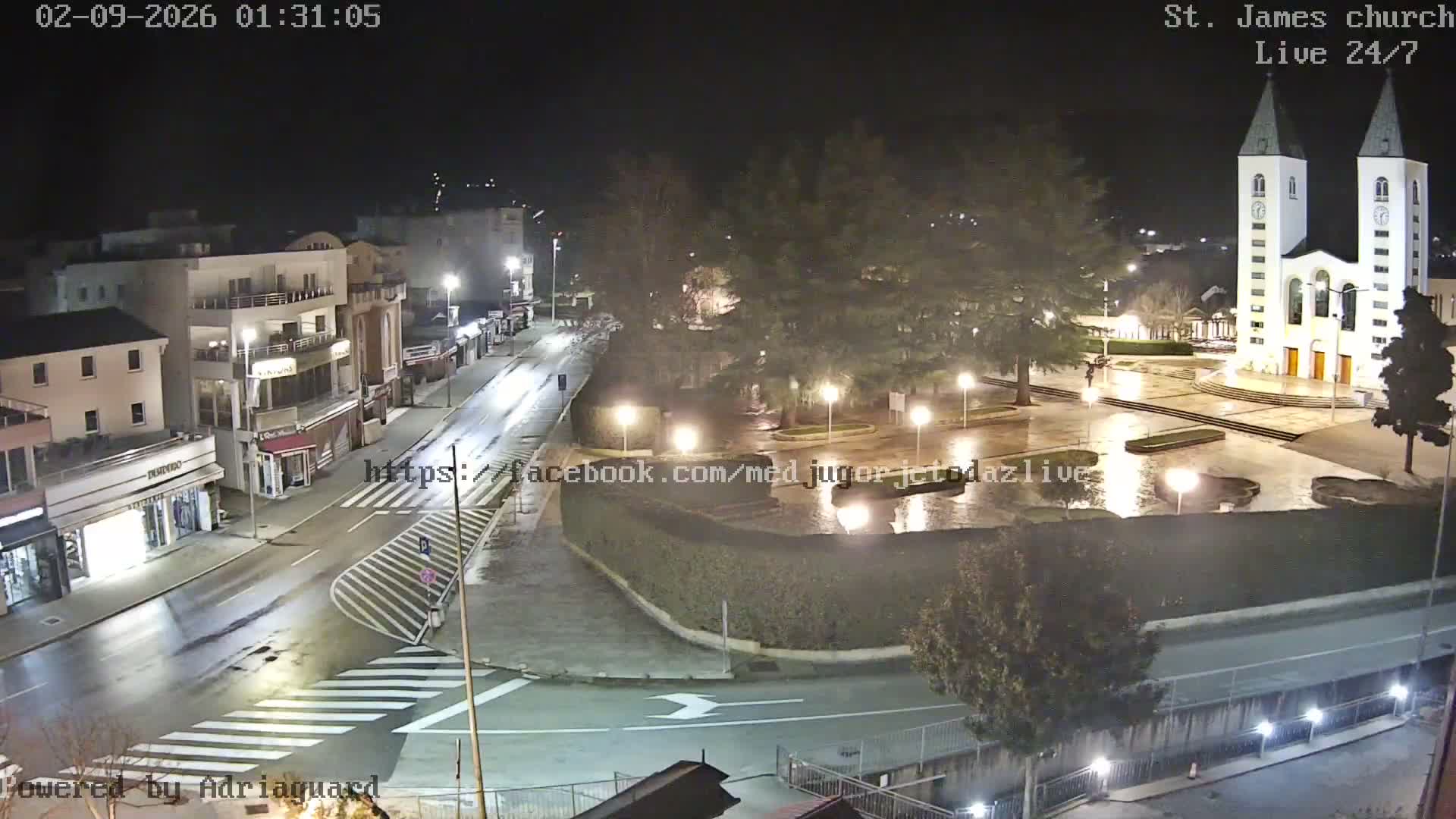 Međugorje,  Church of St. James the Greater (Apostle) Live Cam - Medugorje, Citluk, Herzegovina-Neretva, Federation of Bosnia and Herzegovina, Bosnia and Herzegovina