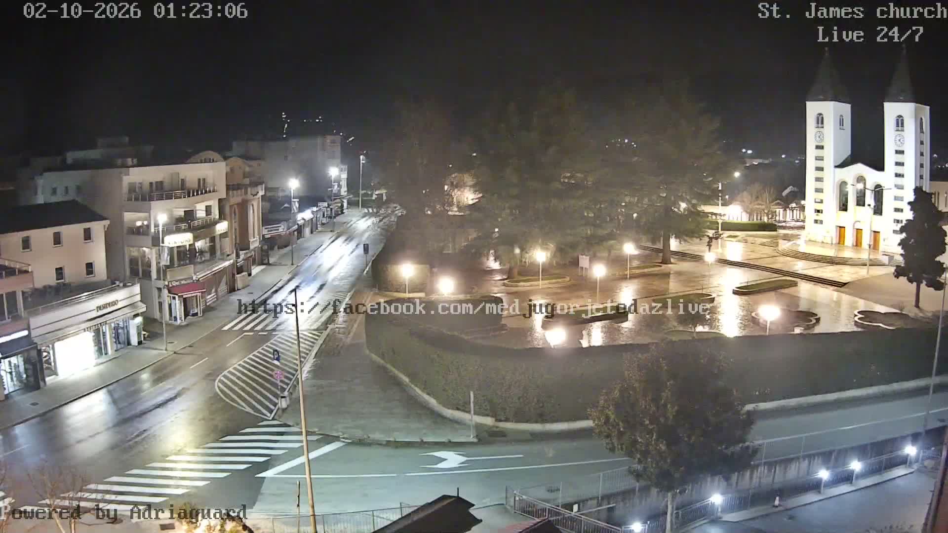 Međugorje,  Church of St. James the Greater (Apostle) Live Cam - Medugorje, Citluk, Herzegovina-Neretva, Federation of Bosnia and Herzegovina, Bosnia and Herzegovina