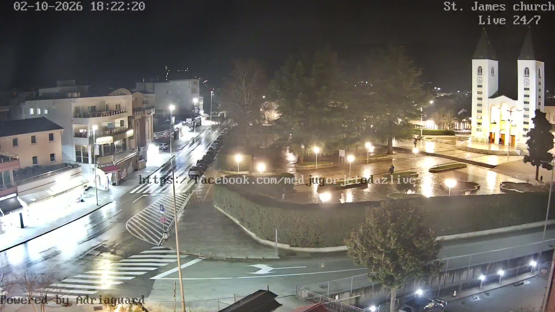 Međugorje,  Church of St. James the Greater (Apostle) Live Cam - Medugorje, Citluk, Herzegovina-Neretva, Federation of Bosnia and Herzegovina, Bosnia and Herzegovina